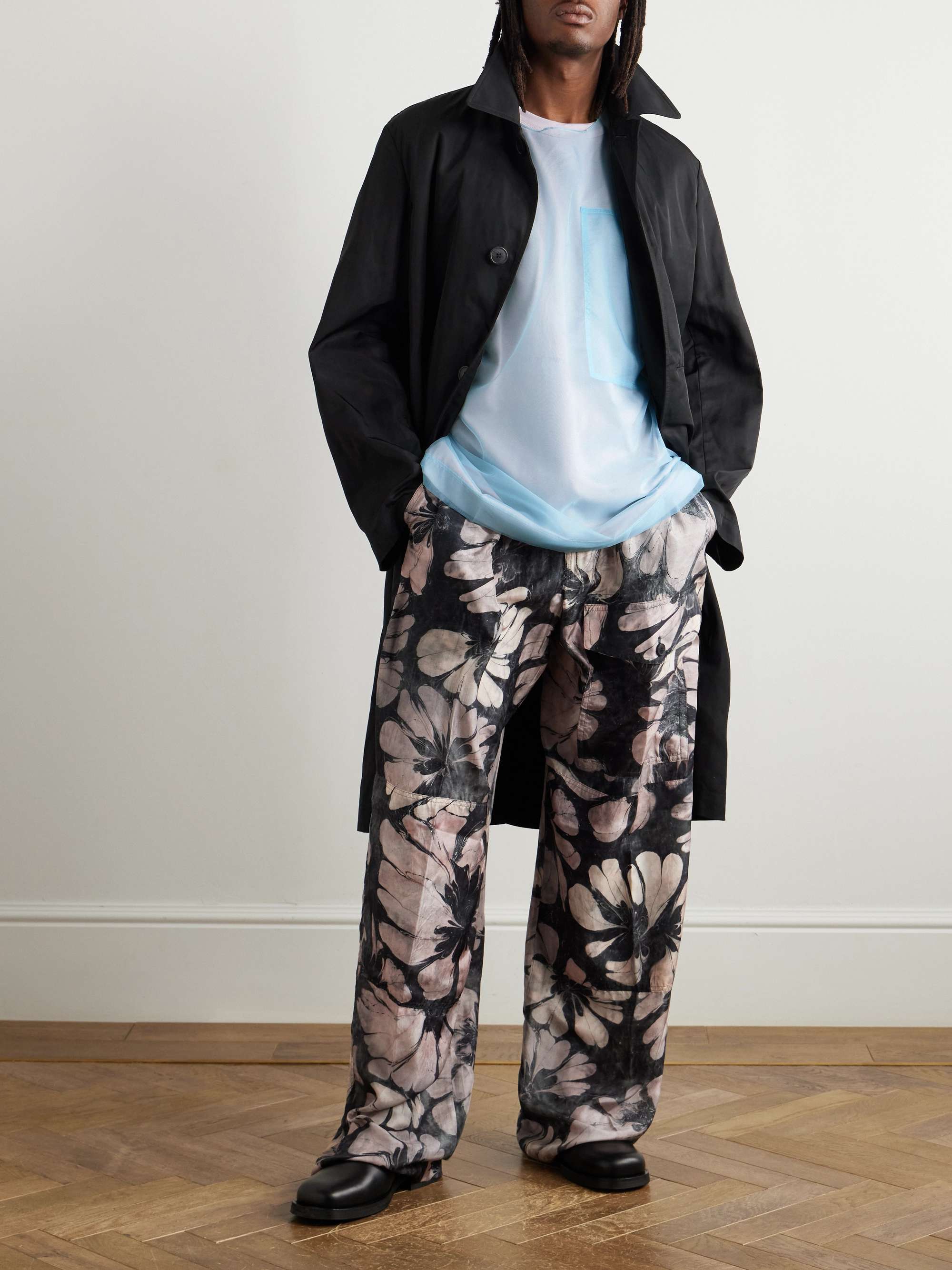 Oversized Layered Organza and Cotton-Blend Jersey T-Shirt view