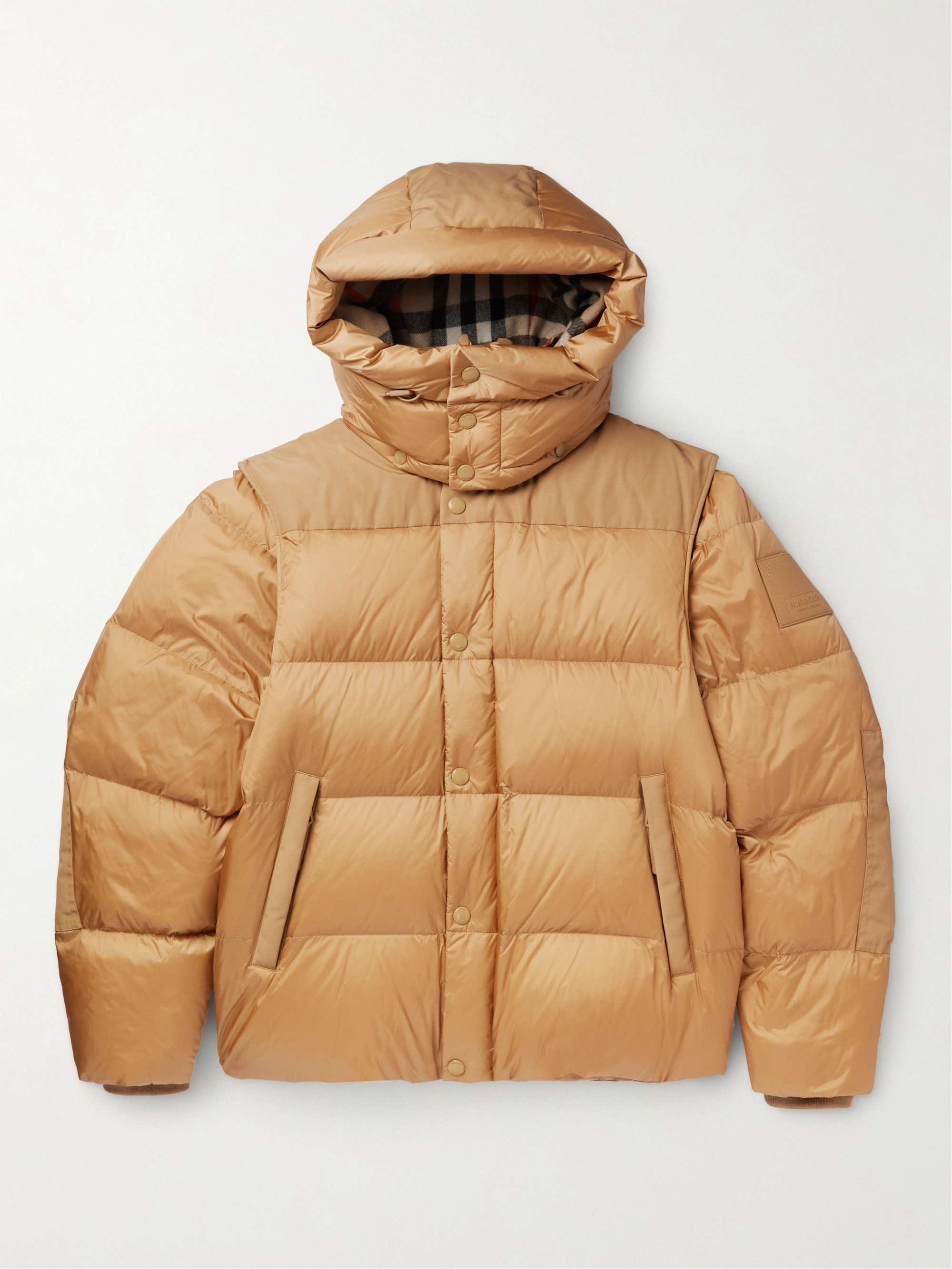 Convertible Logo-Appliquéd Quilted Shell Hooded Down Jacket hero visual