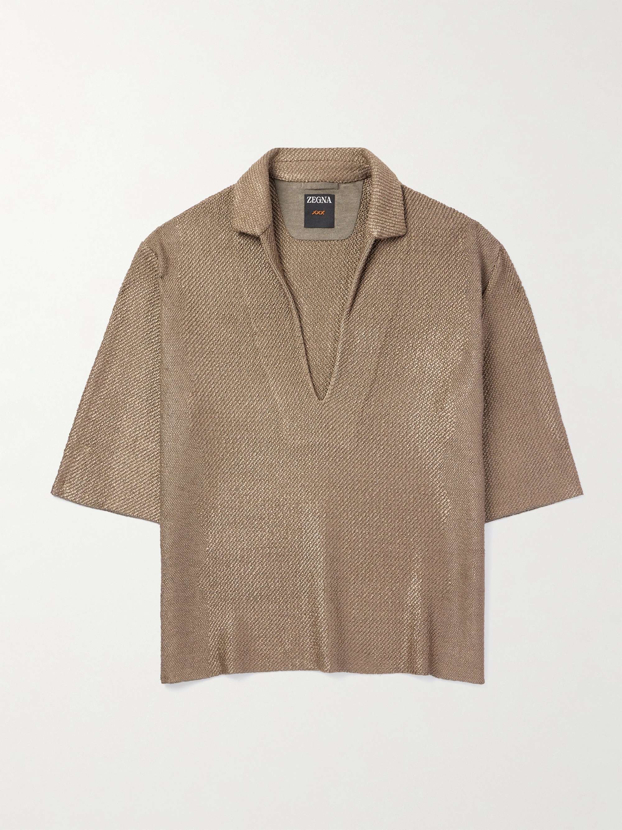 Serengheti Silk and Oasi Linen-Blend Polo Shirt hero visual