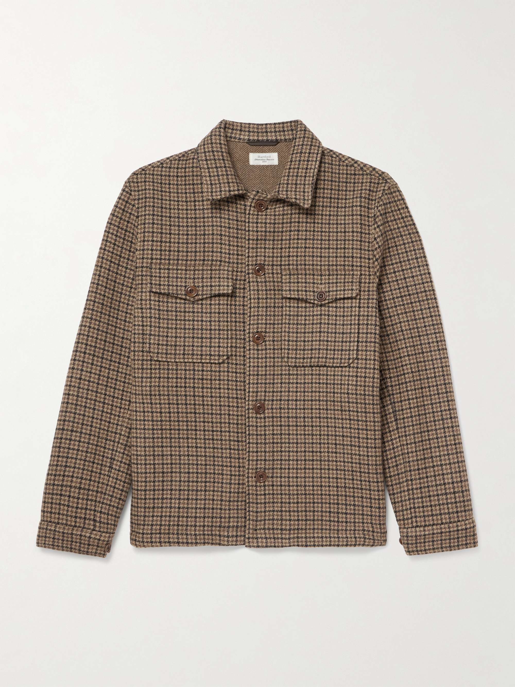 Houndstooth Wool-Blend Overshirt hero visual