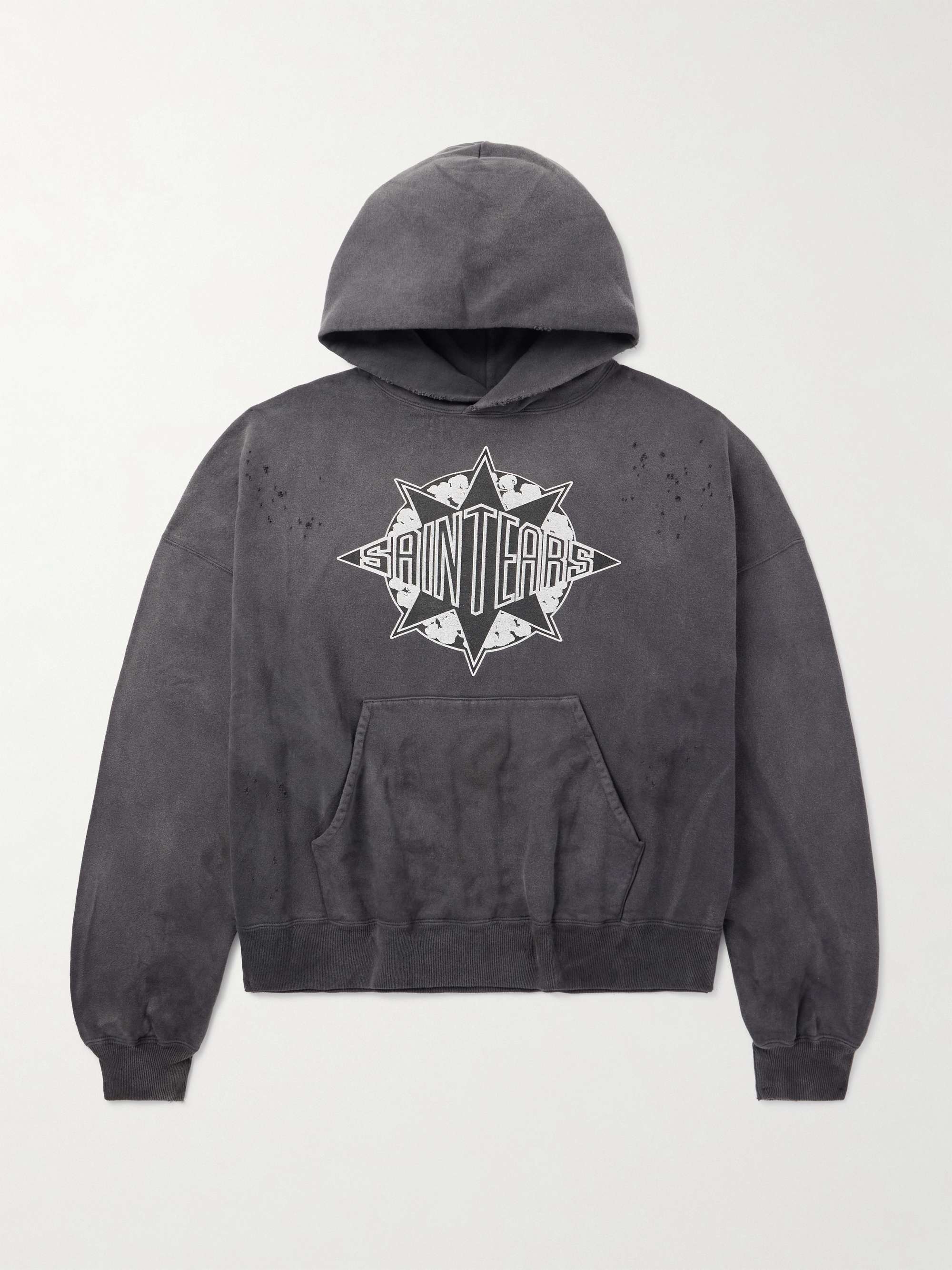 + Denim Tears Logo-Print Distressed Cotton-Jersey Hoodie hero visual