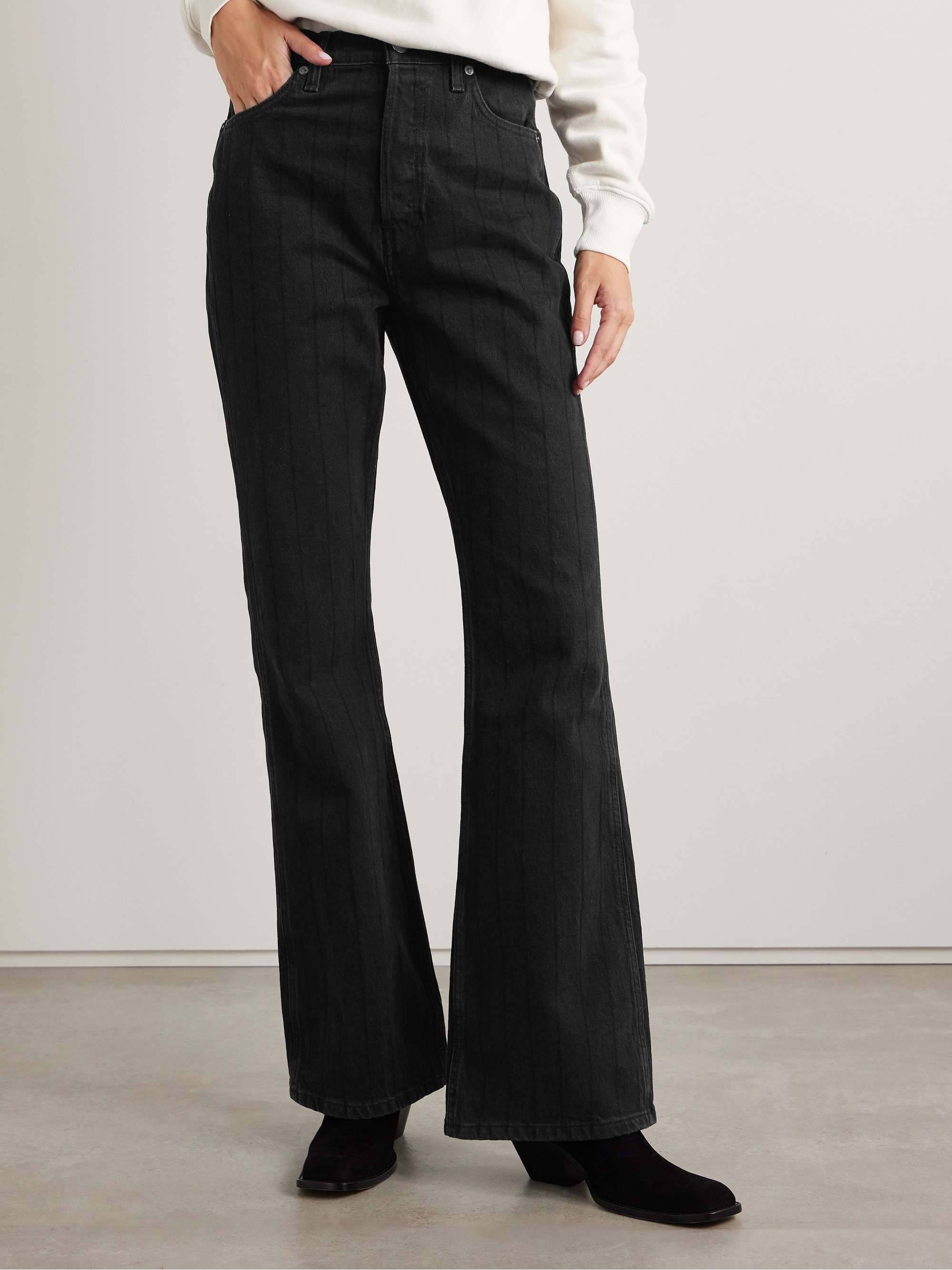 The Riding Jean striped high-rise flared jeans view