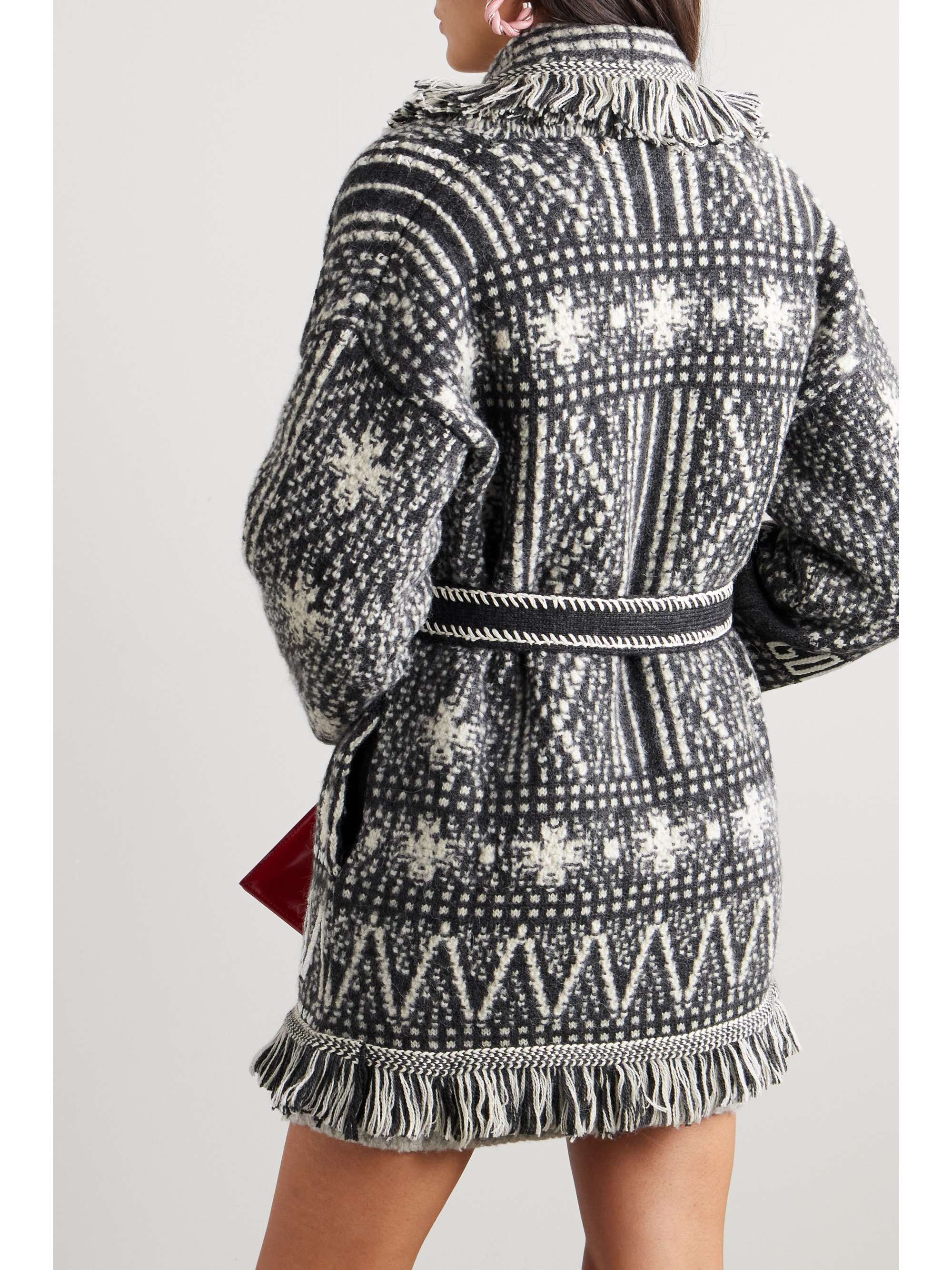 Journey belted fringed Fair Isle alpaca and wool-blend cardigan view