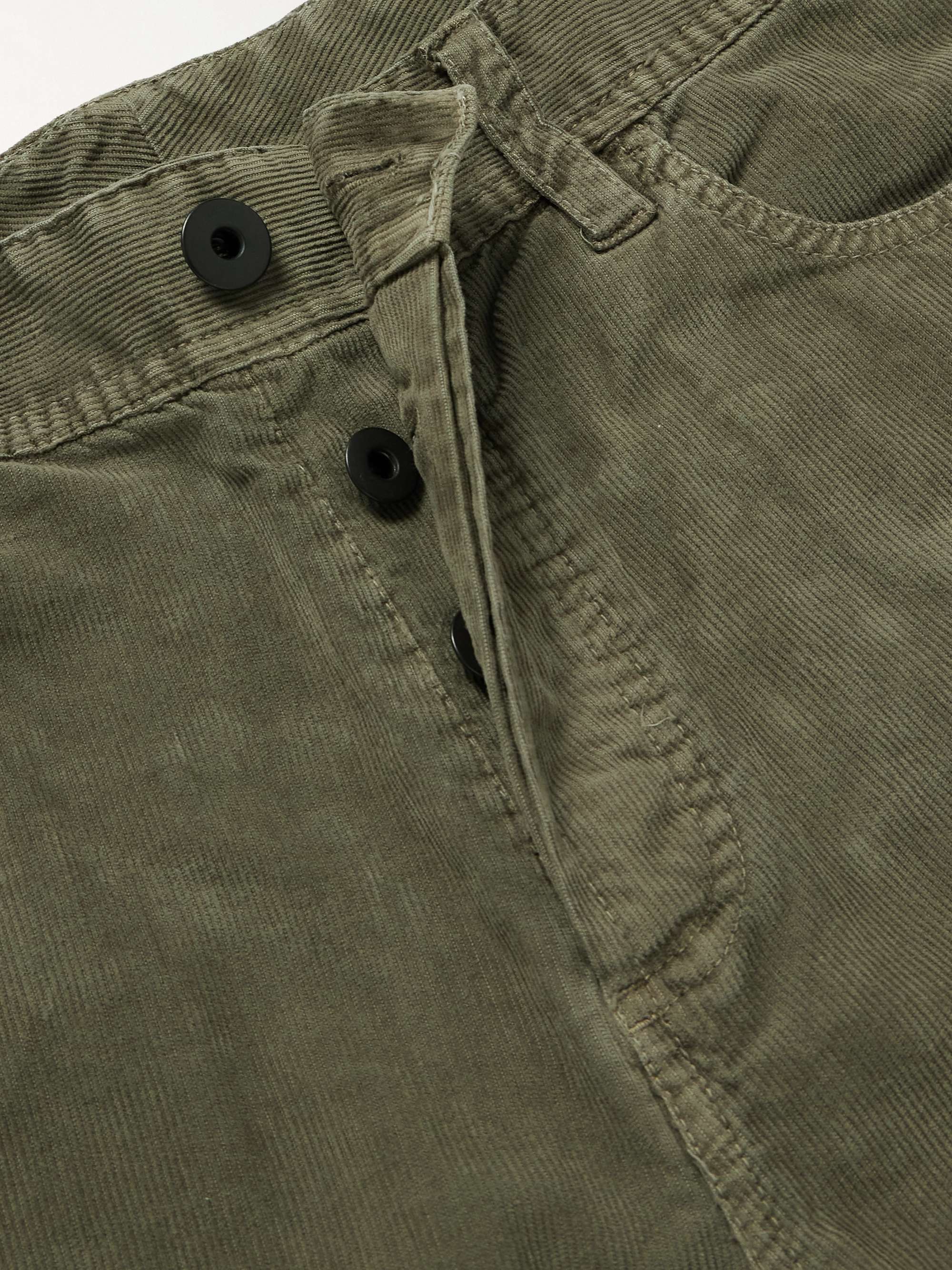 Slim-Fit Straight-Leg Cotton-Blend Corduroy Trousers view