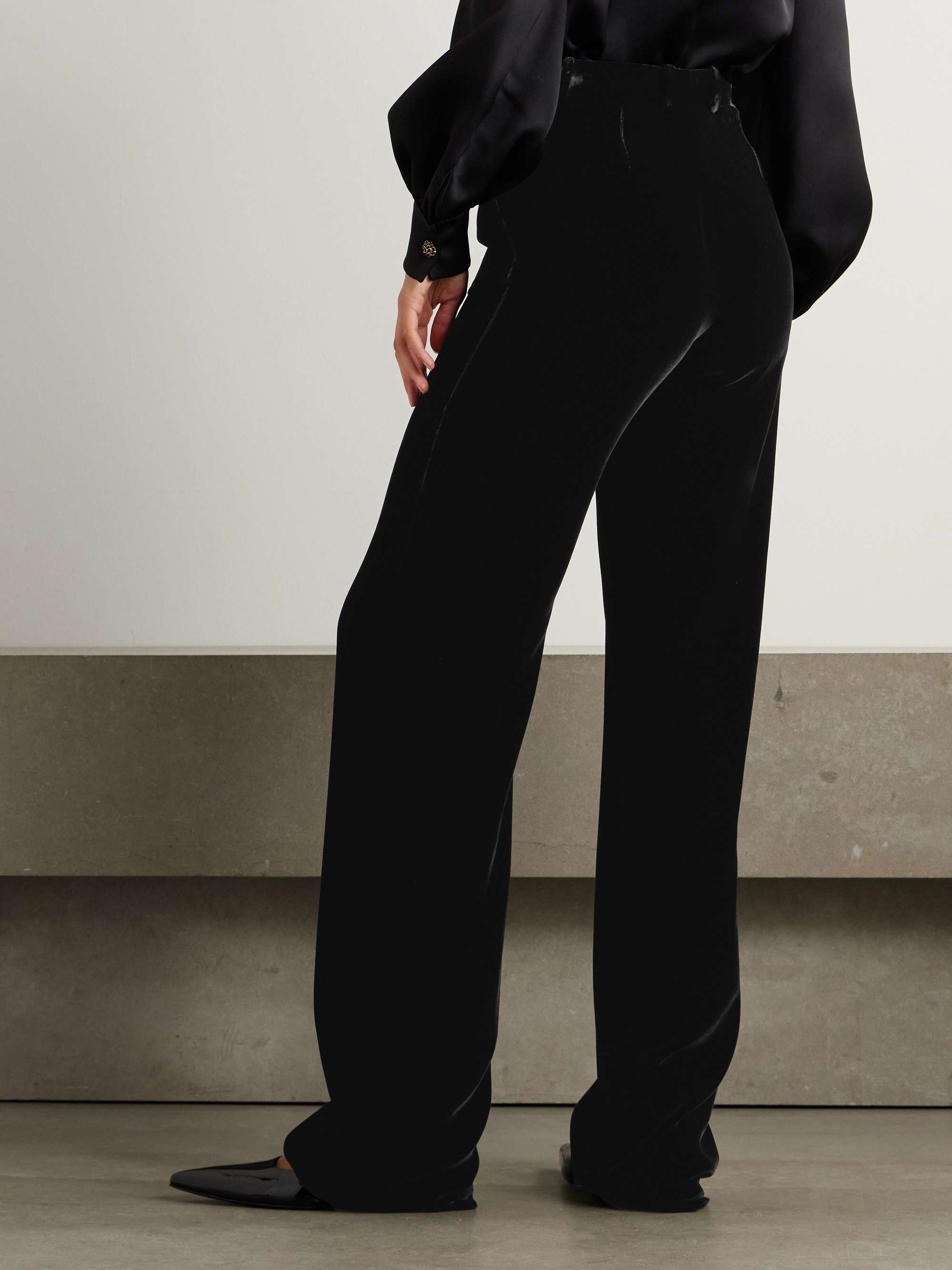 Goldie velvet wide-leg pants view