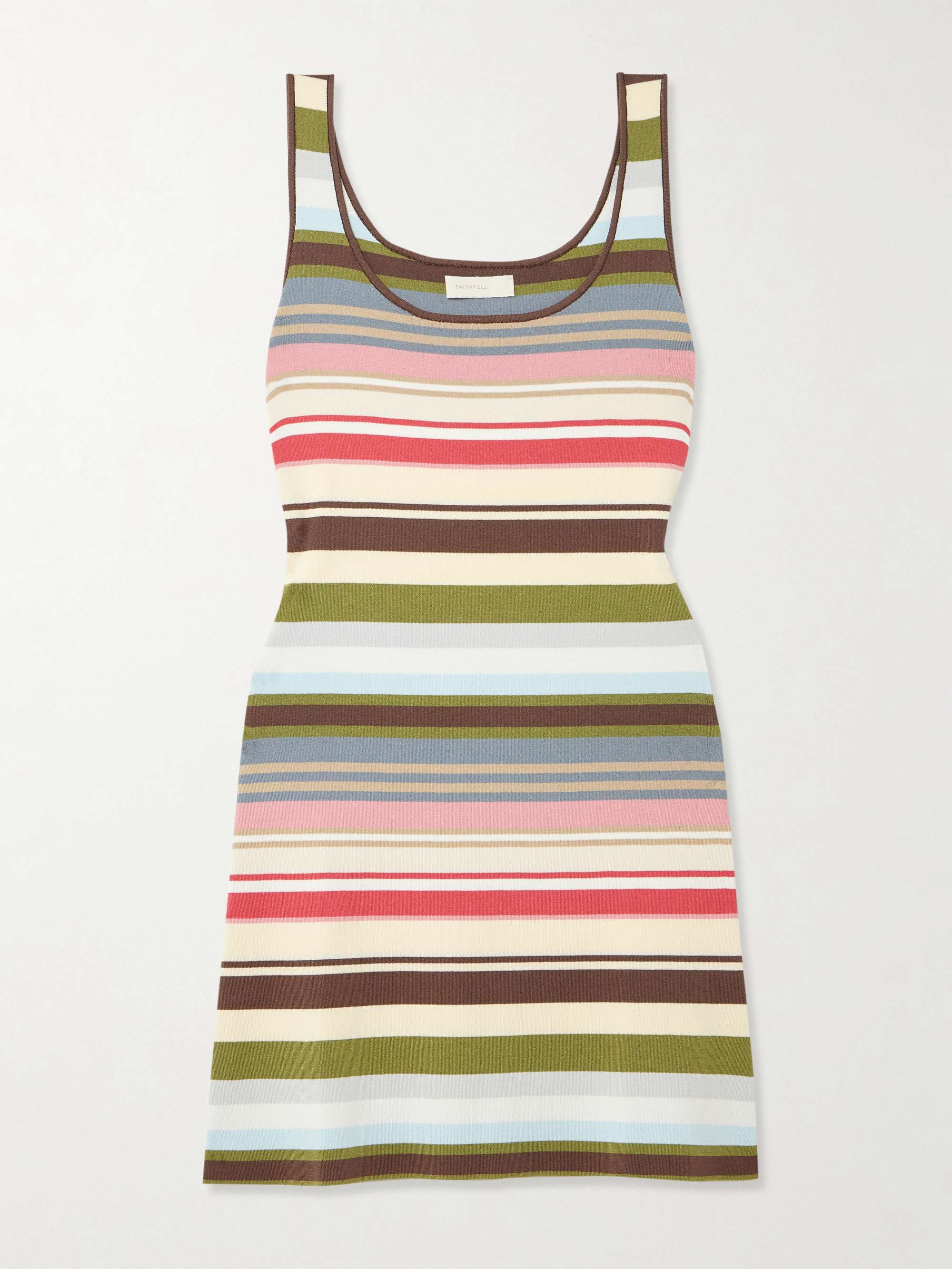 Enya striped cotton-blend mini dress hero visual