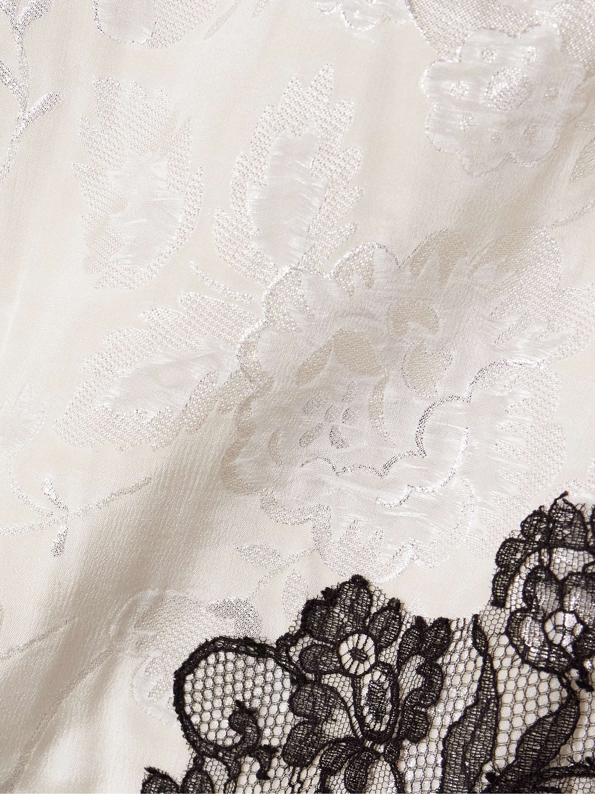 Cotton-blend Chantilly lace and metallic jacquard maxi skirt view