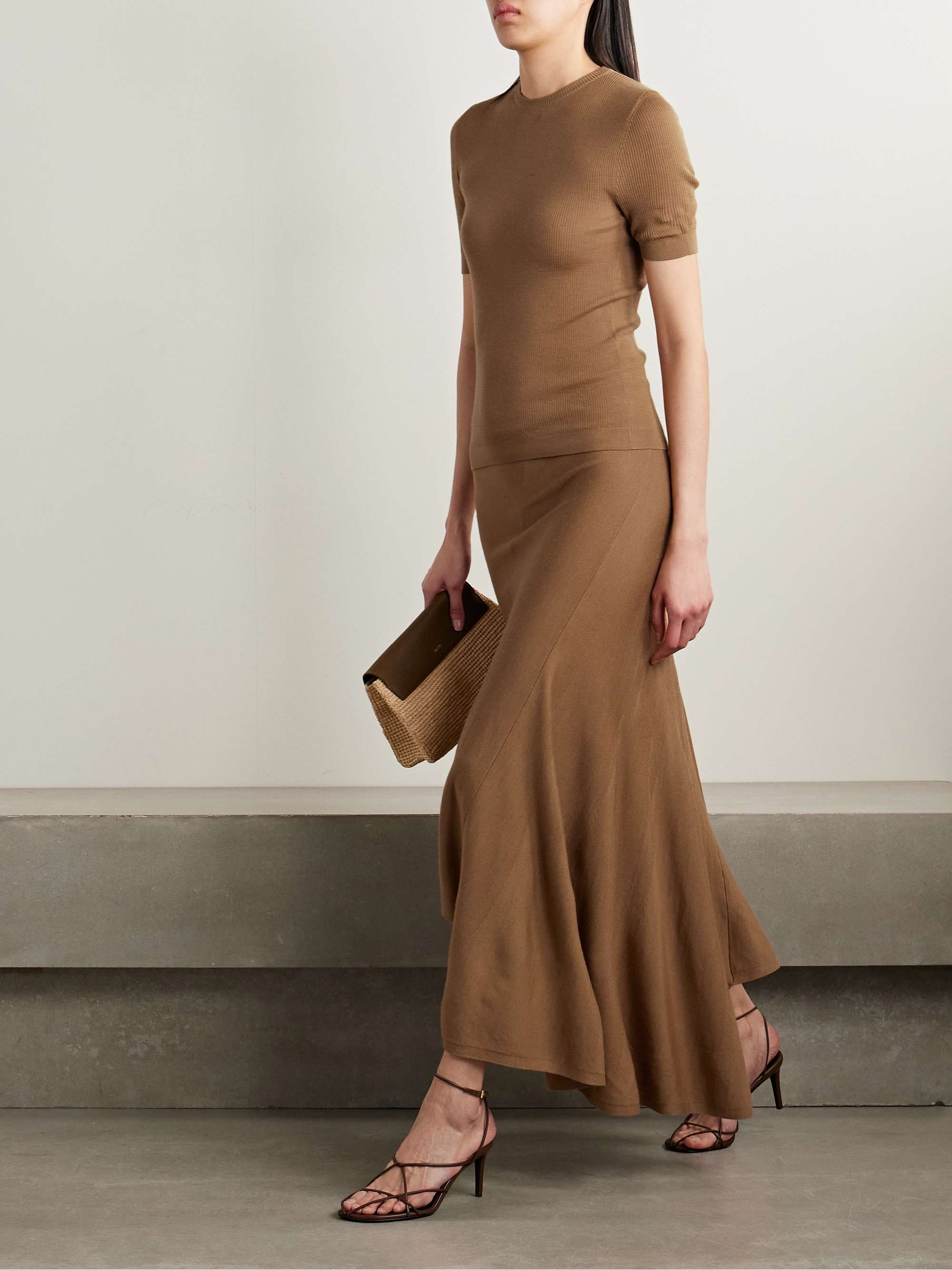 Asymmetric wool-blend midi skirt view