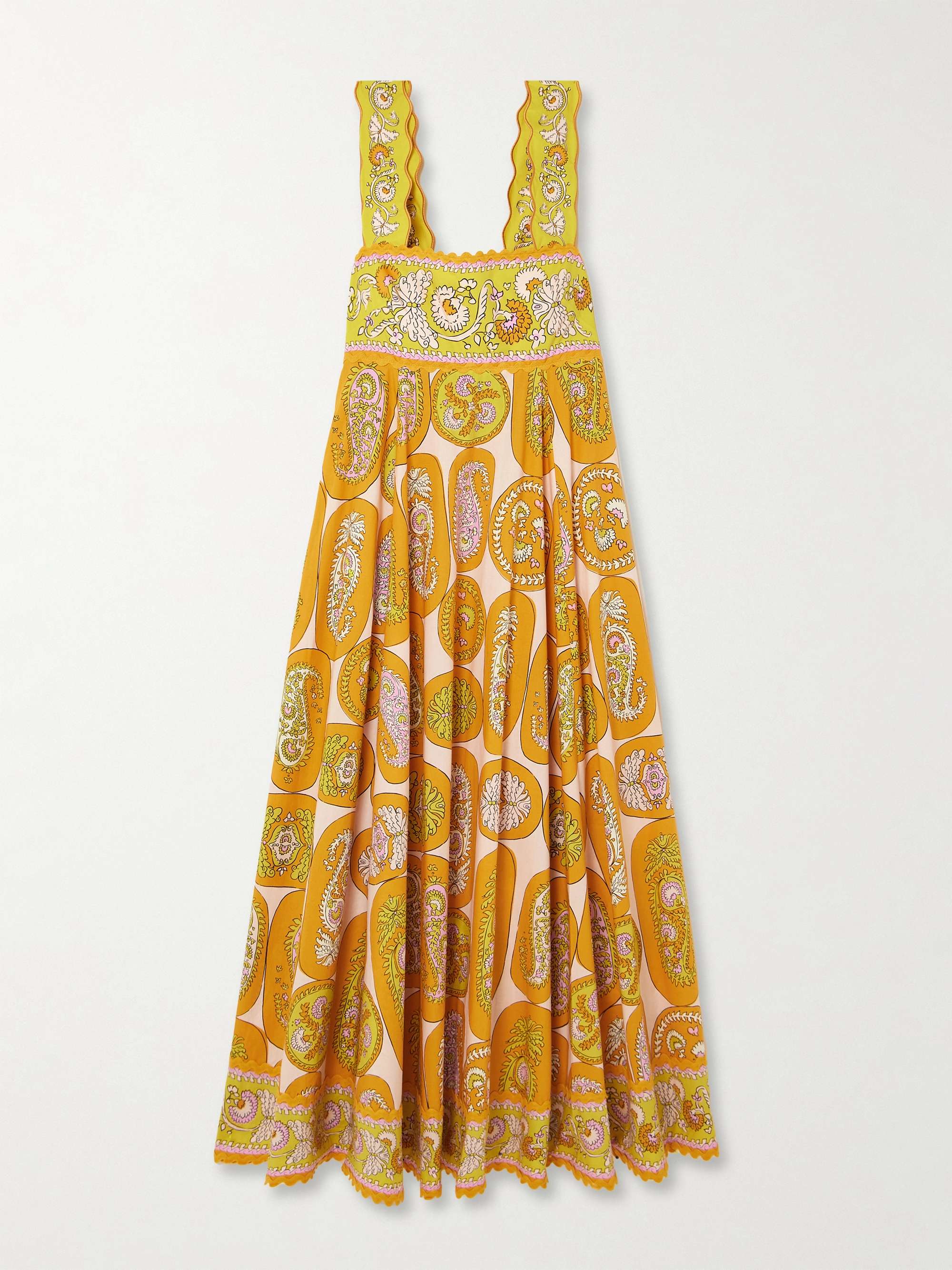 Diana pleated printed organic cotton midi dress hero visual