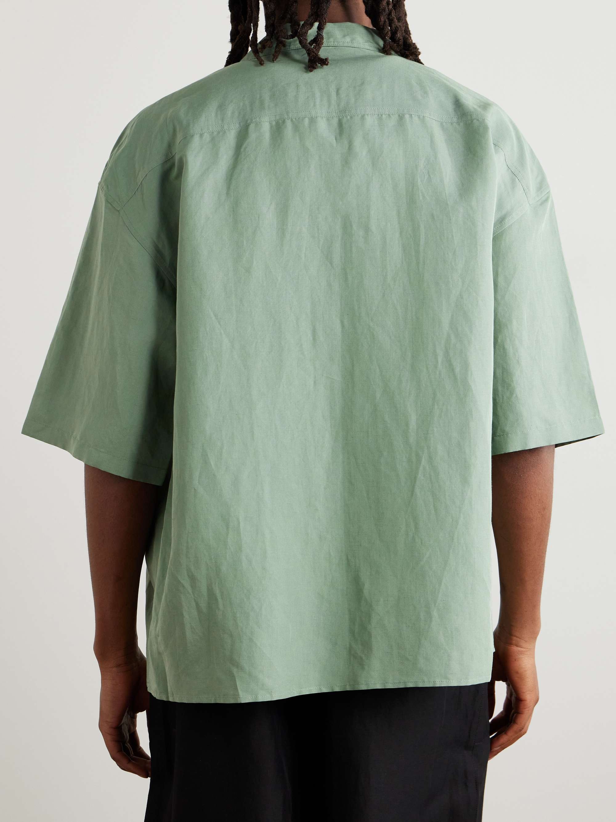 + Paula's Ibiza Oversized Convertible-Collar Logo-Embroidered Woven Shirt view