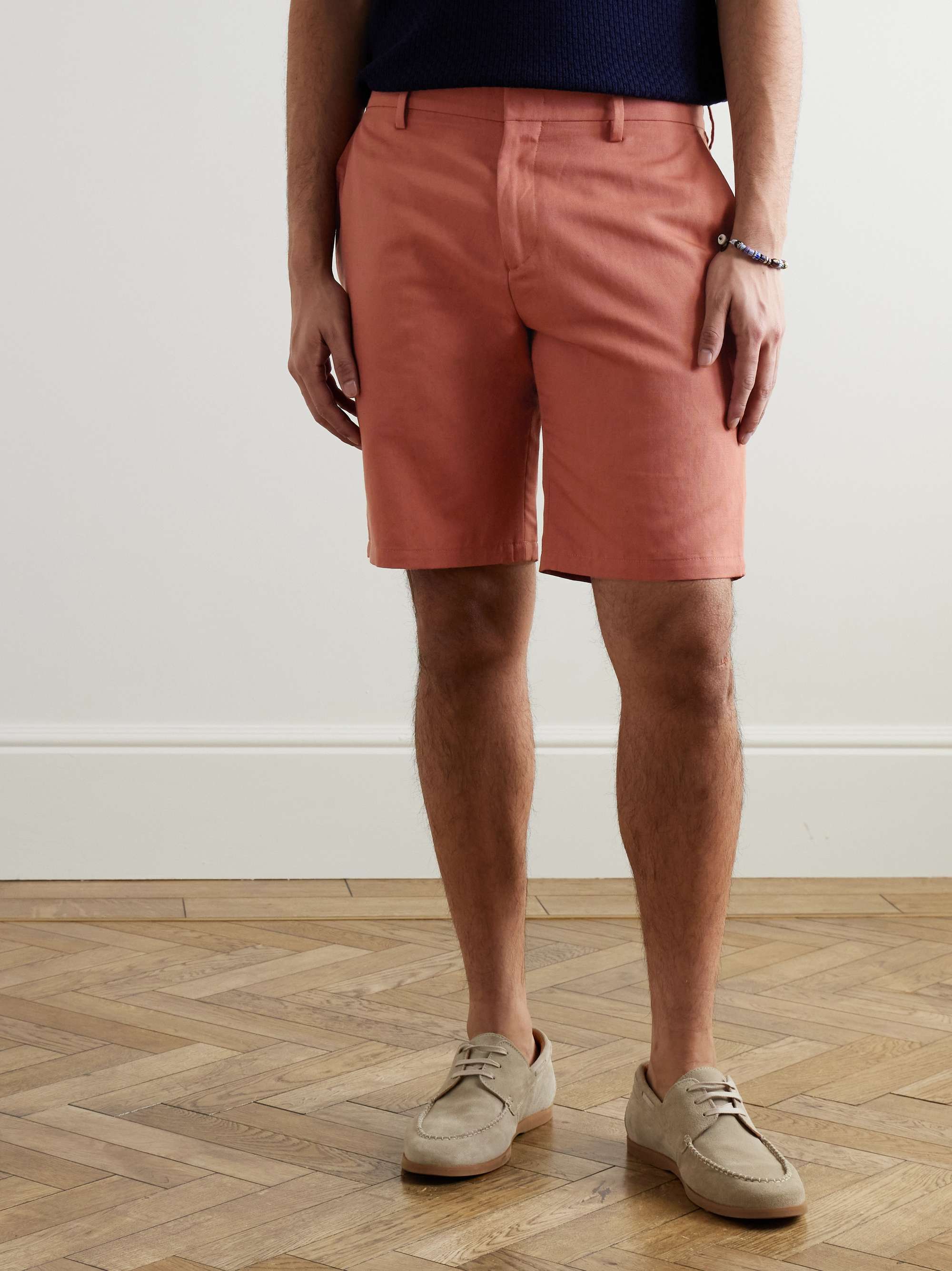 Straight-Leg Linen, Cotton and Lyocell-Blend Shorts view