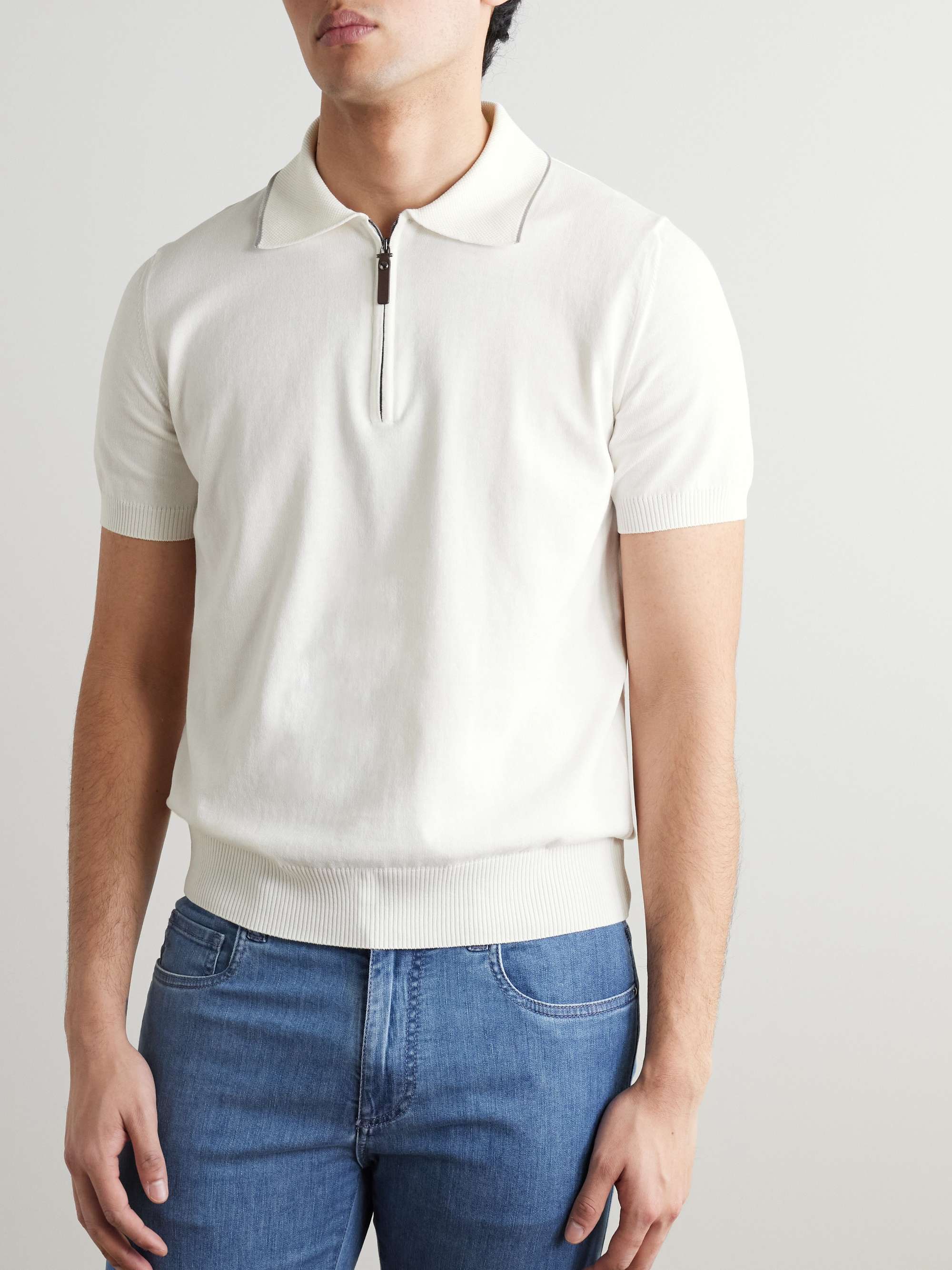 Slim-Fit Cotton Polo Shirt view