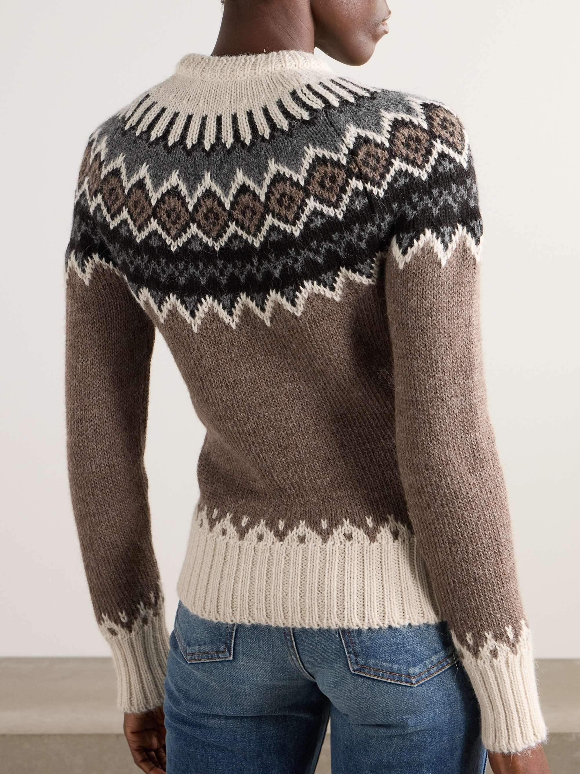 Fair Isle alpaca, merino wool and cashmere-blend sweater view