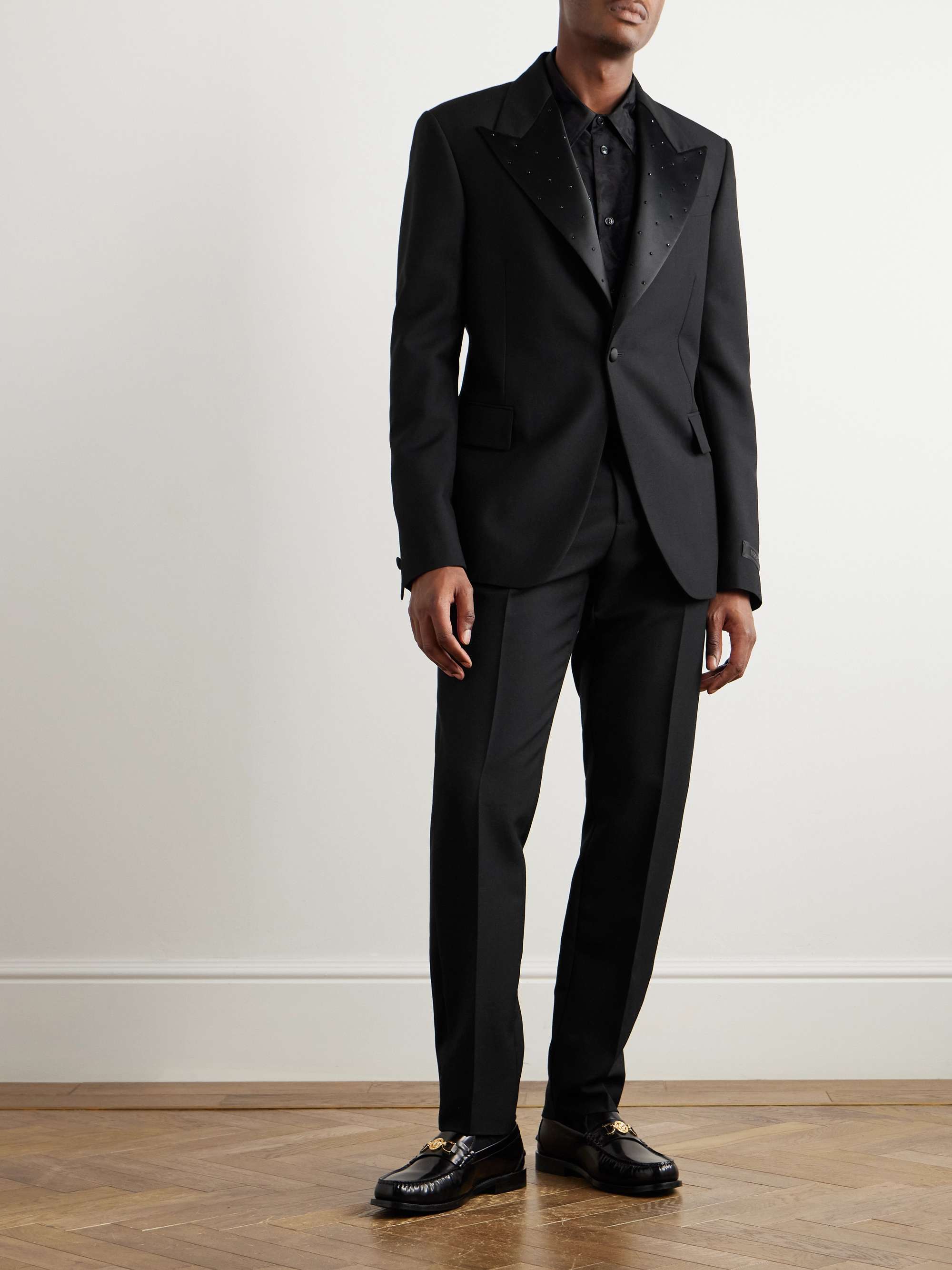Slim-Fit Embellished Satin-Trimmed Wool and Mohair-Blend Tuxedo Jacket view
