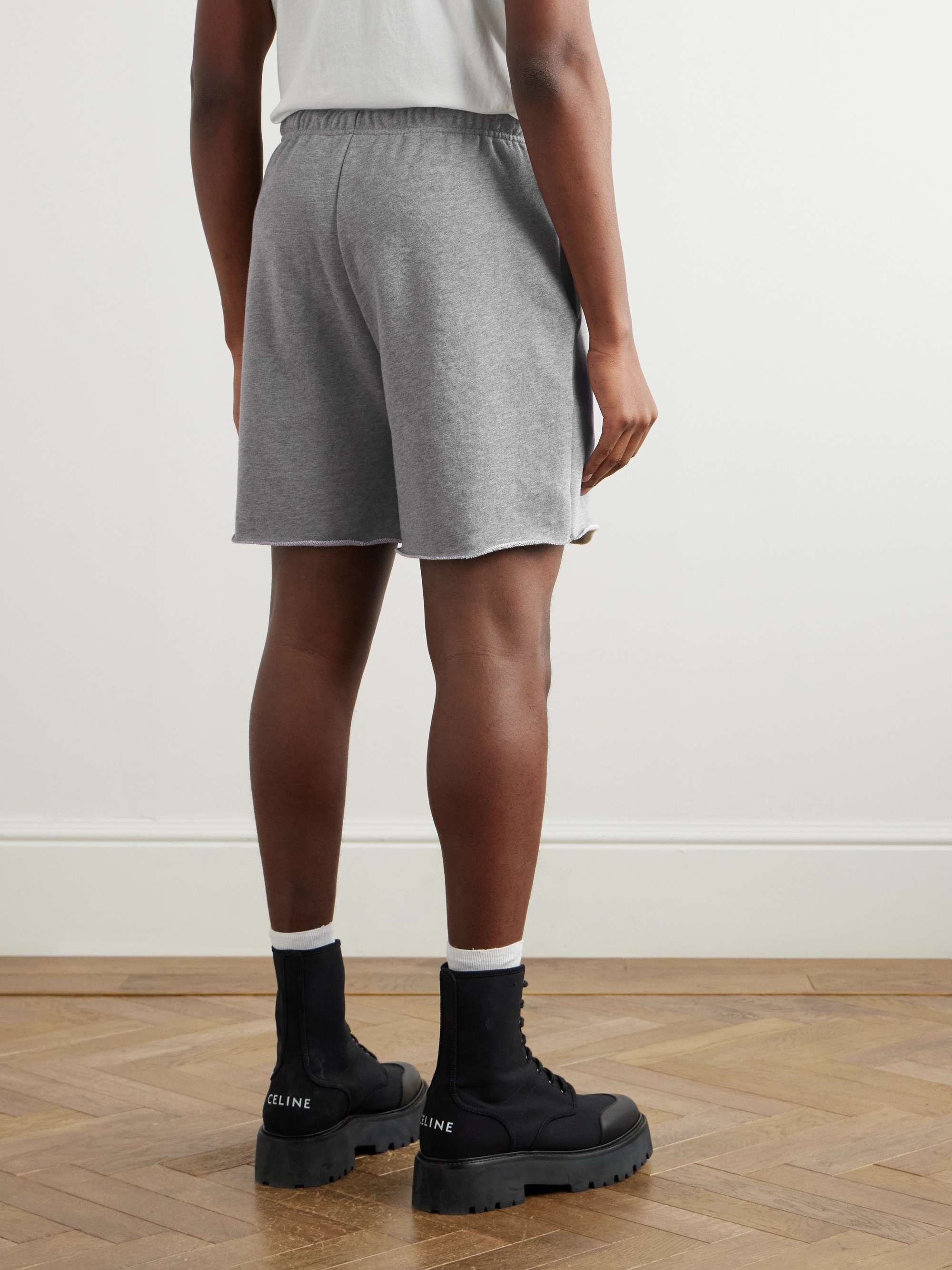 Wide-Leg Logo-Print Cotton-Jersey Shorts view