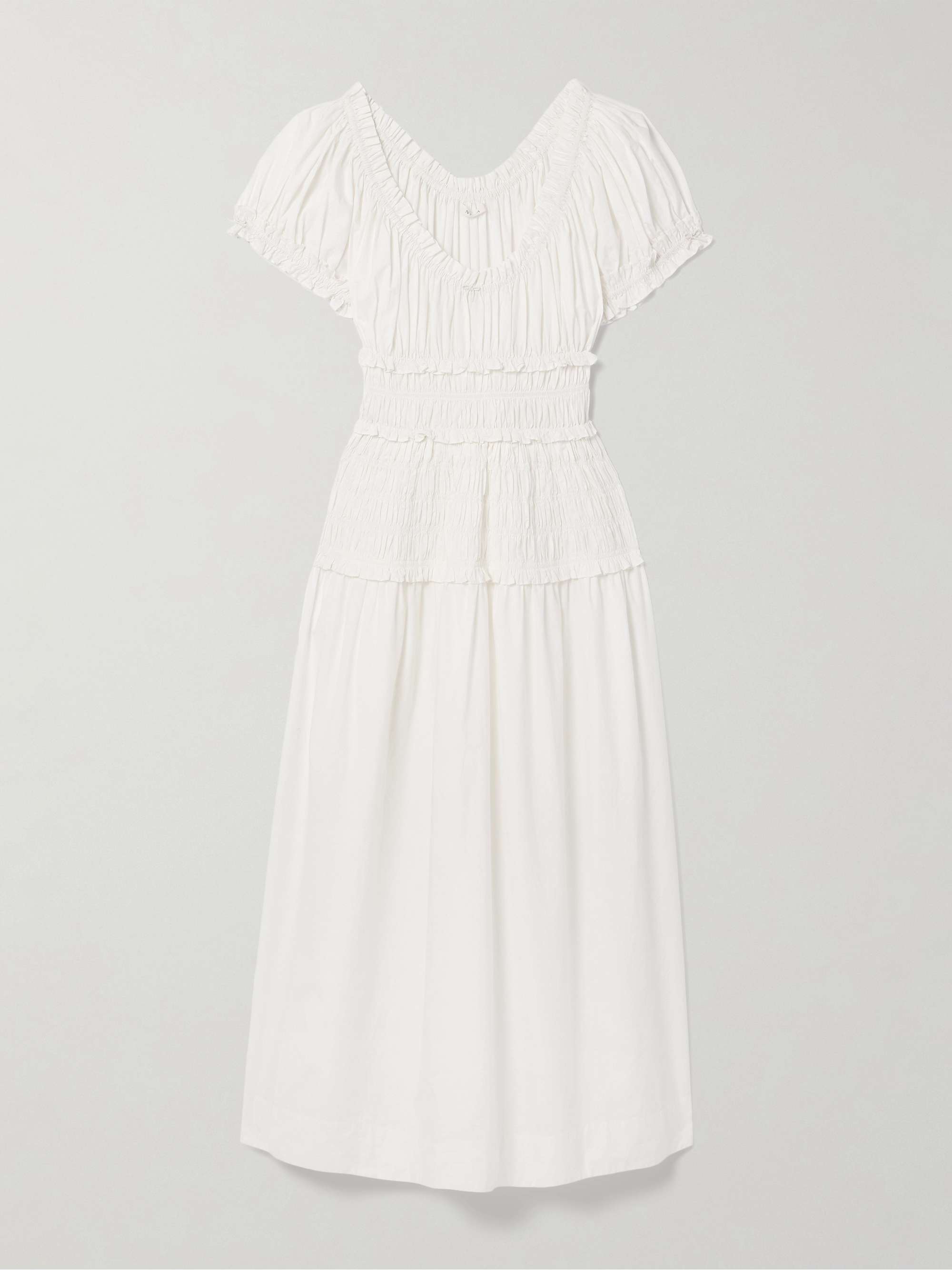 Leanne shirred organic cotton-voile midi dress hero visual