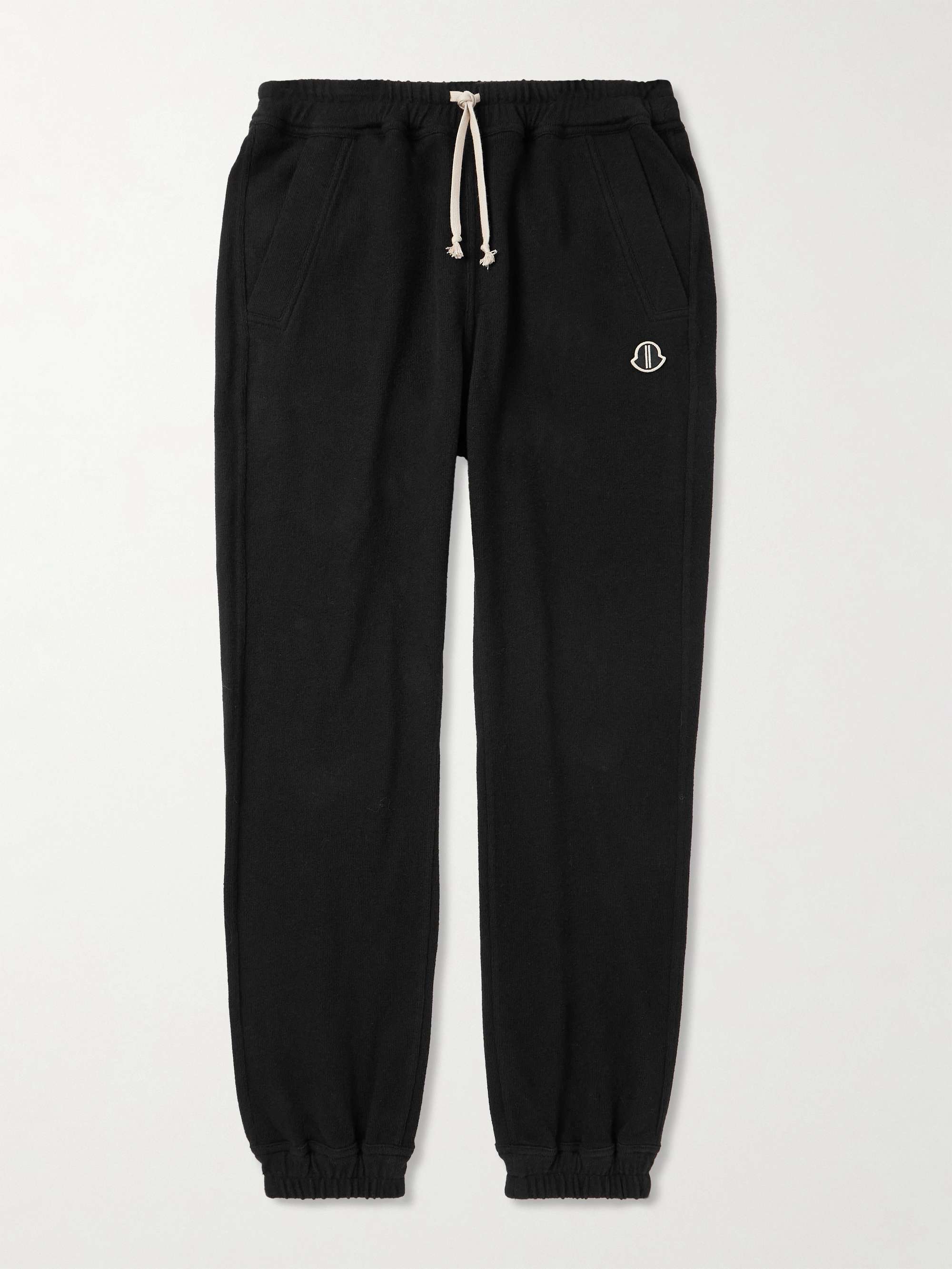 + Moncler Tapered Logo-Appliquéd Cotton-Jersey Sweatpants hero visual