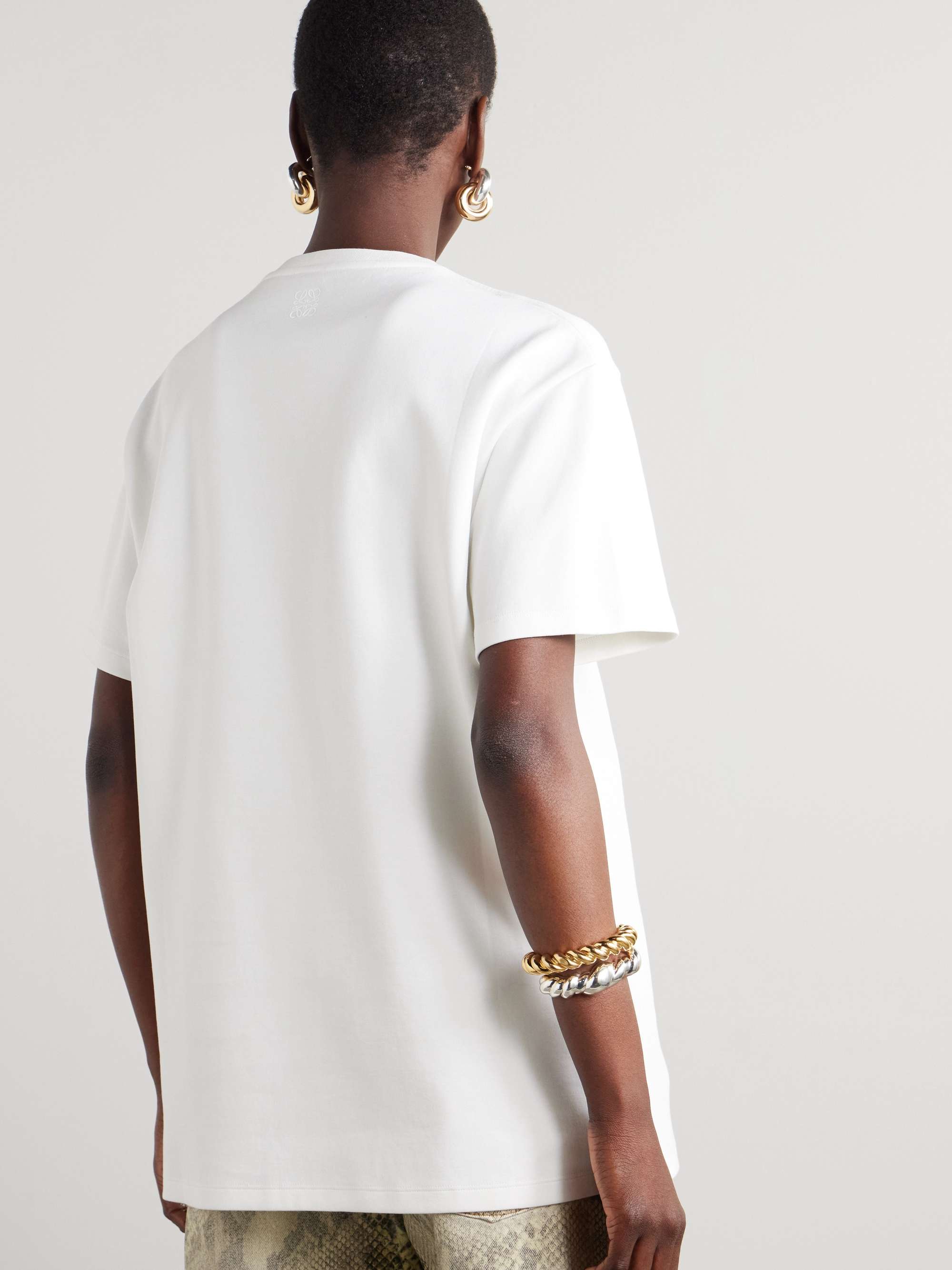 Printed cotton-blend jersey T-shirt view