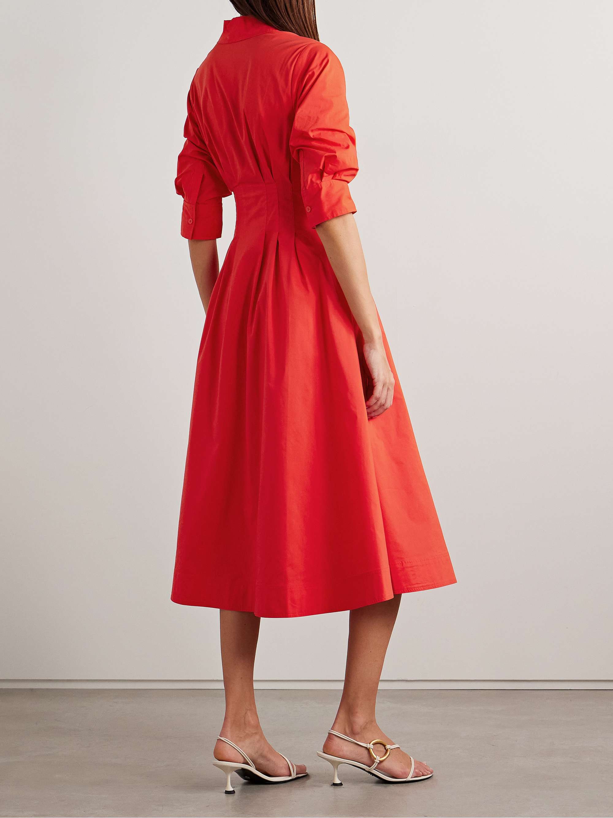 Jazz pleated cotton-blend poplin midi shirt dress view