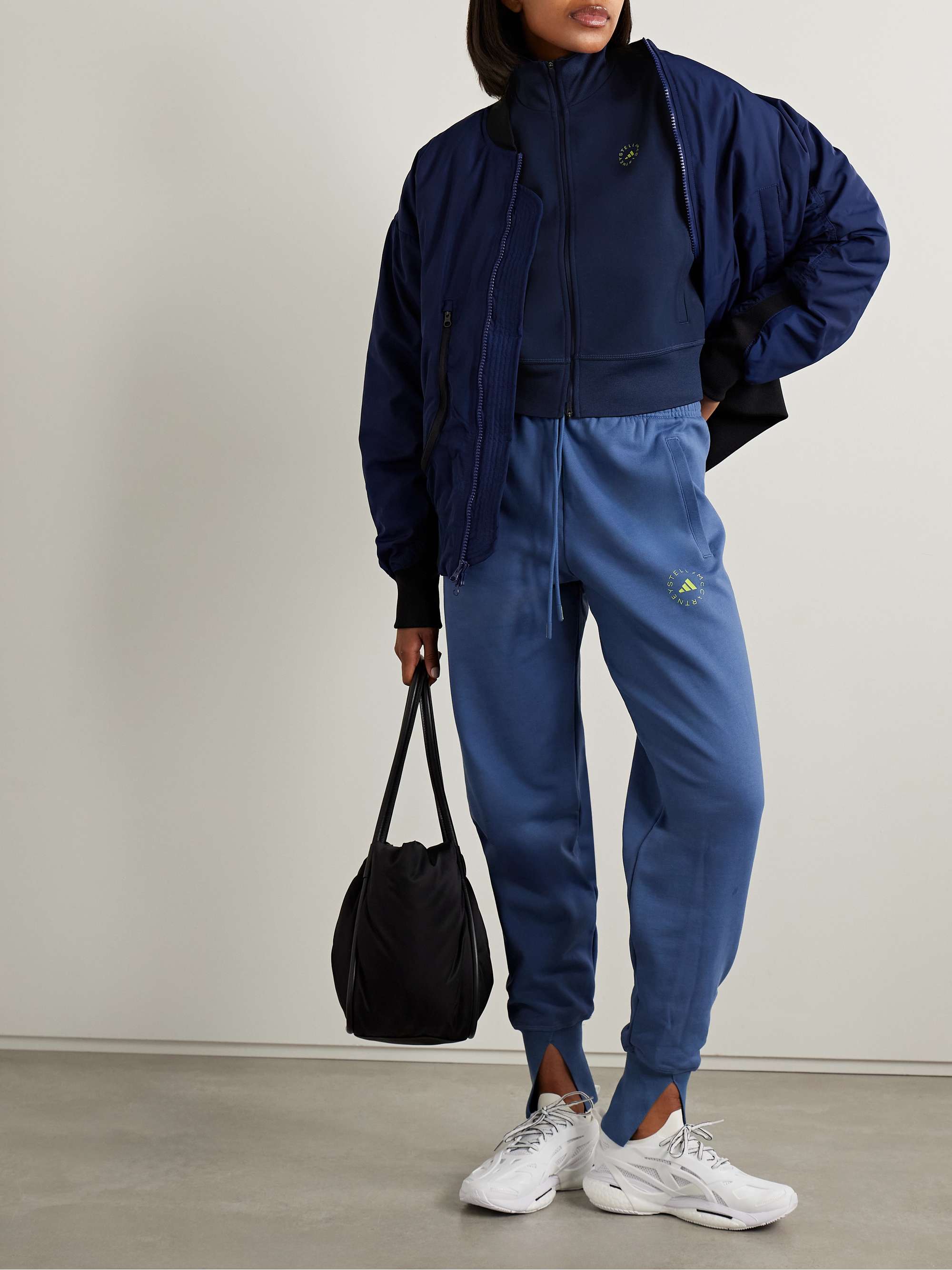 TrueCasuals cropped printed recycled tech-jersey track jacket view