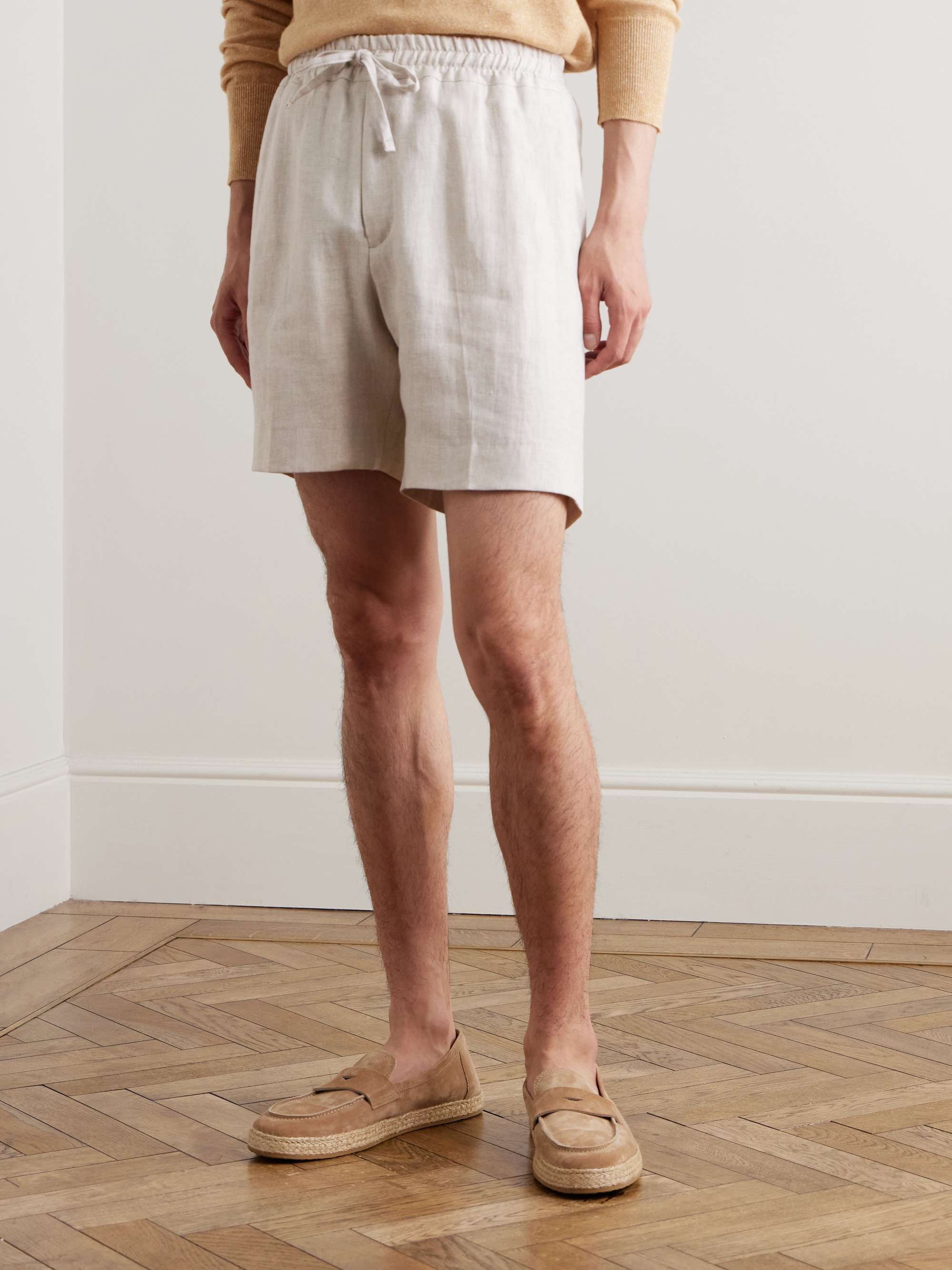 Linen-Twill Drawstring Shorts view