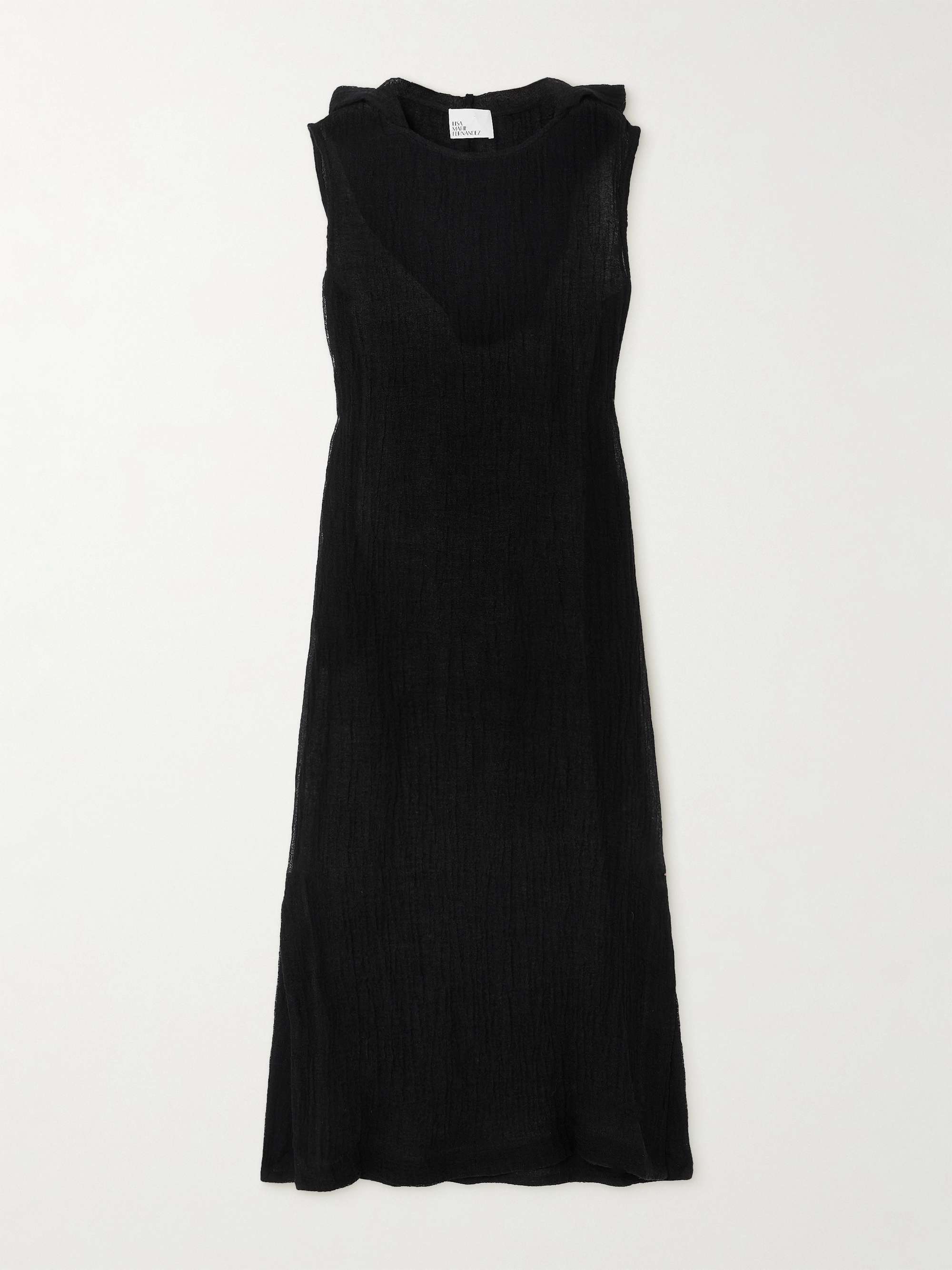 + NET SUSTAIN Column hooded linen-blend gauze maxi dress hero visual