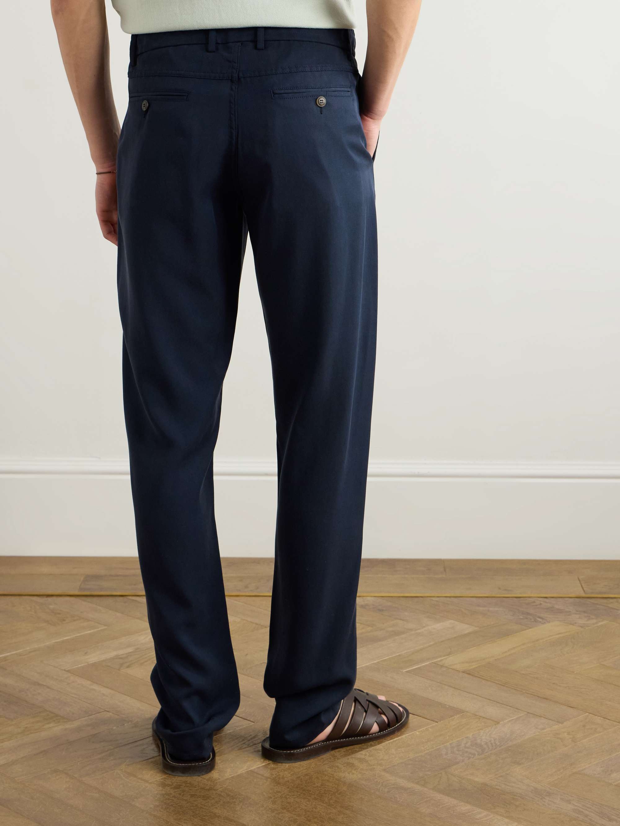 Straight-Leg Lyocell Drawstring Trousers view