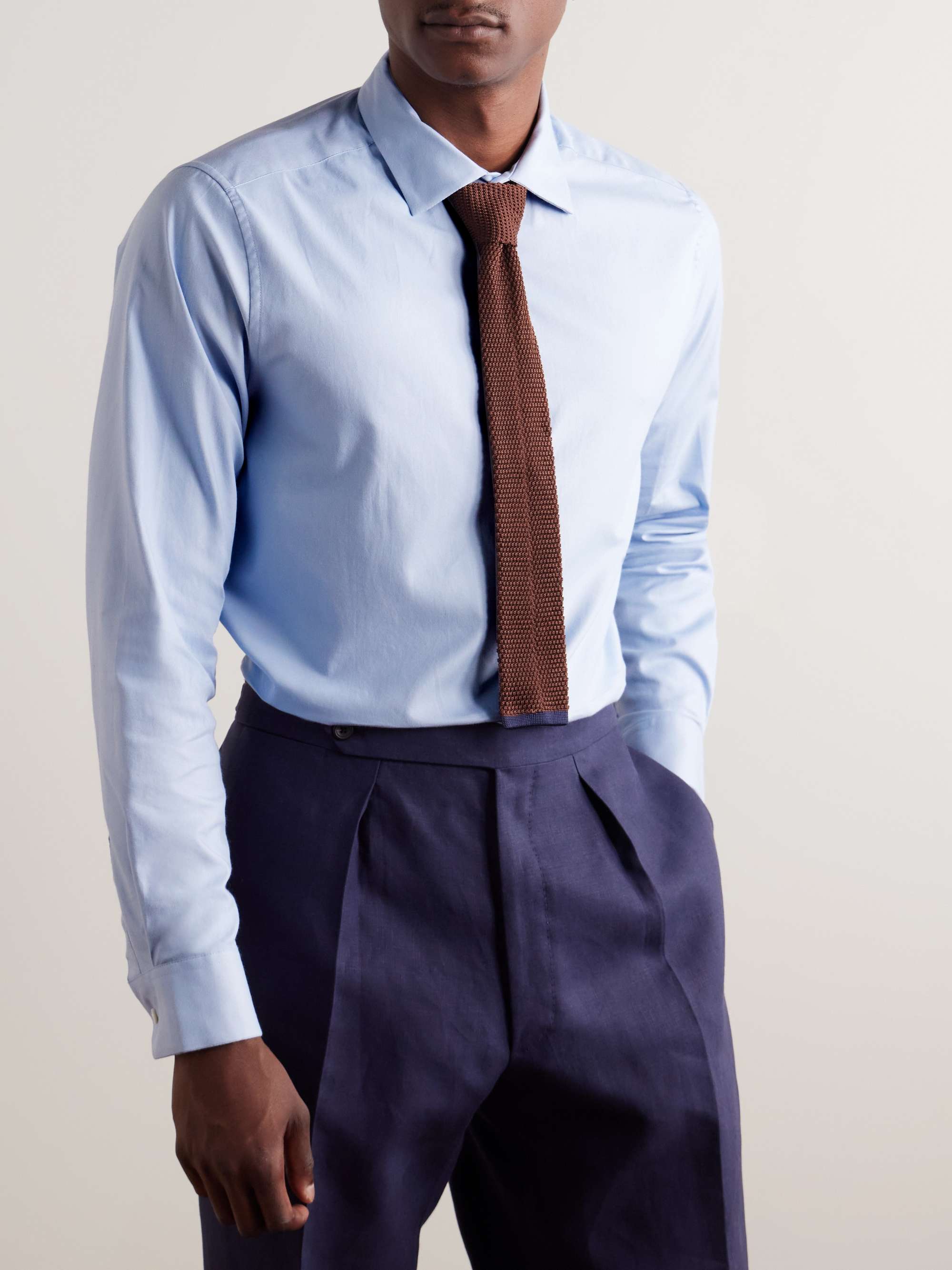 Cutaway-Collar Cotton-Twill Shirt view