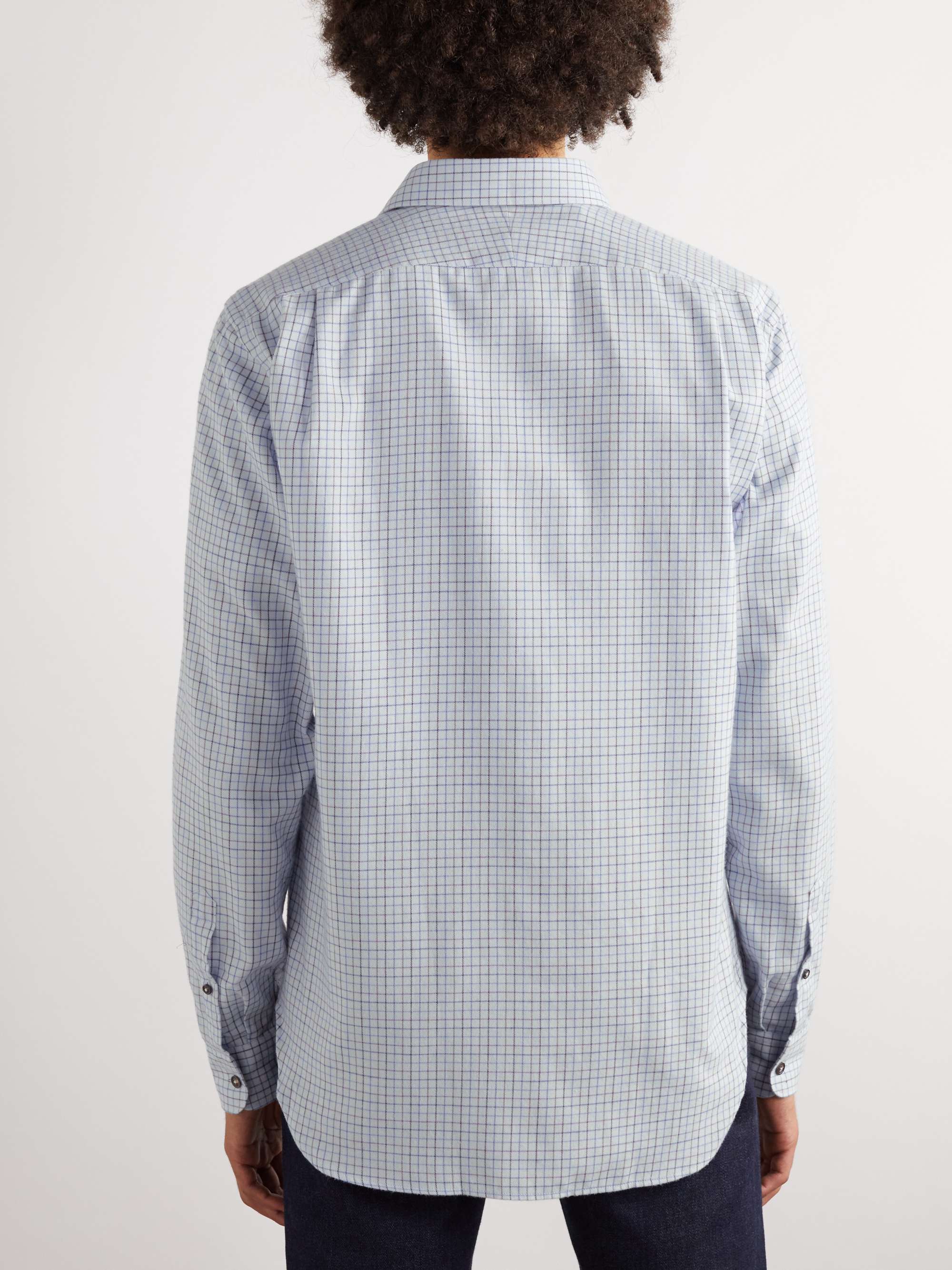 Checked Cotton and Cashmere-Blend Shirt view