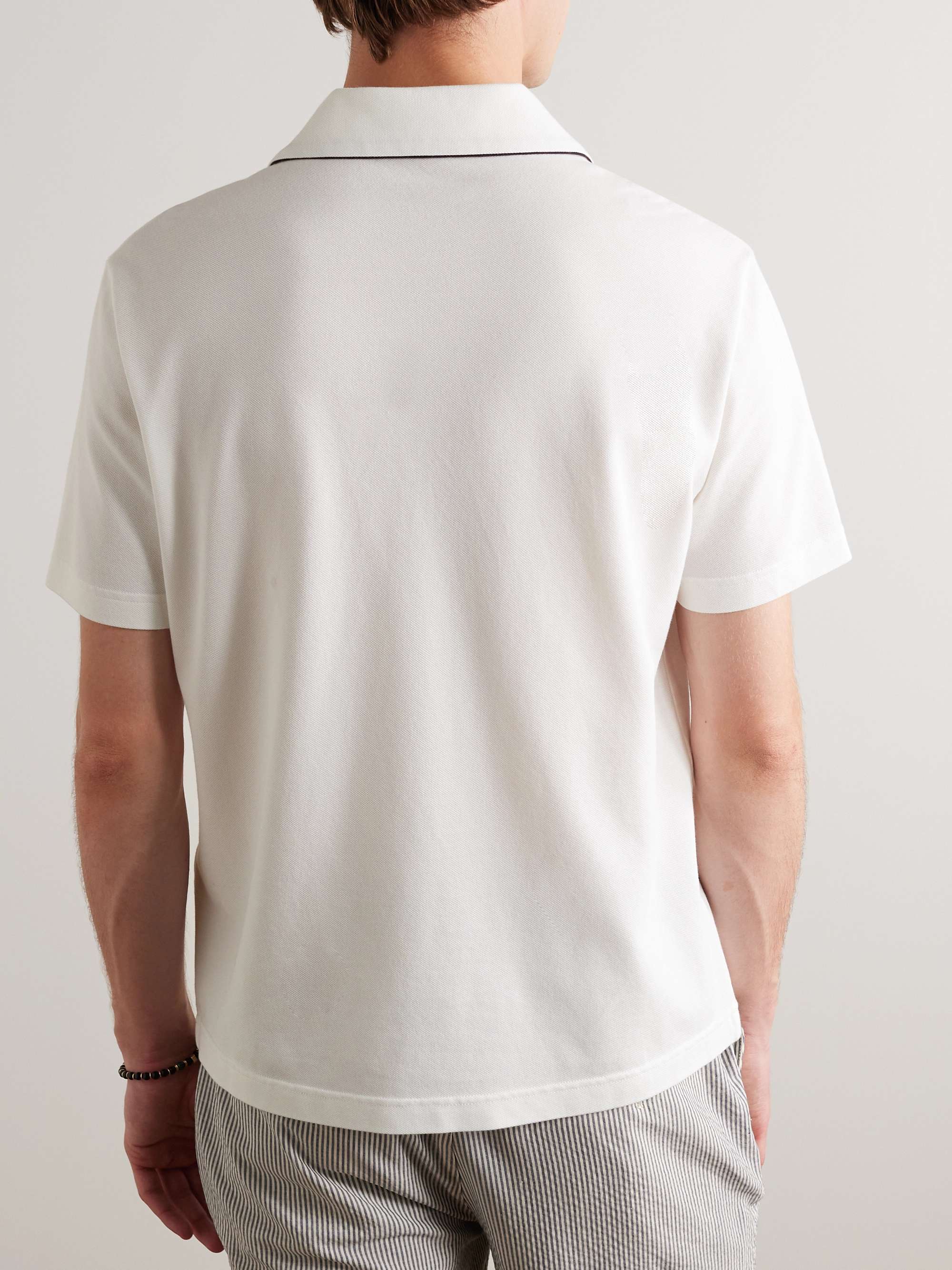 Manihi Camp-Collar Cotton-Blend Piqué Polo Shirt view