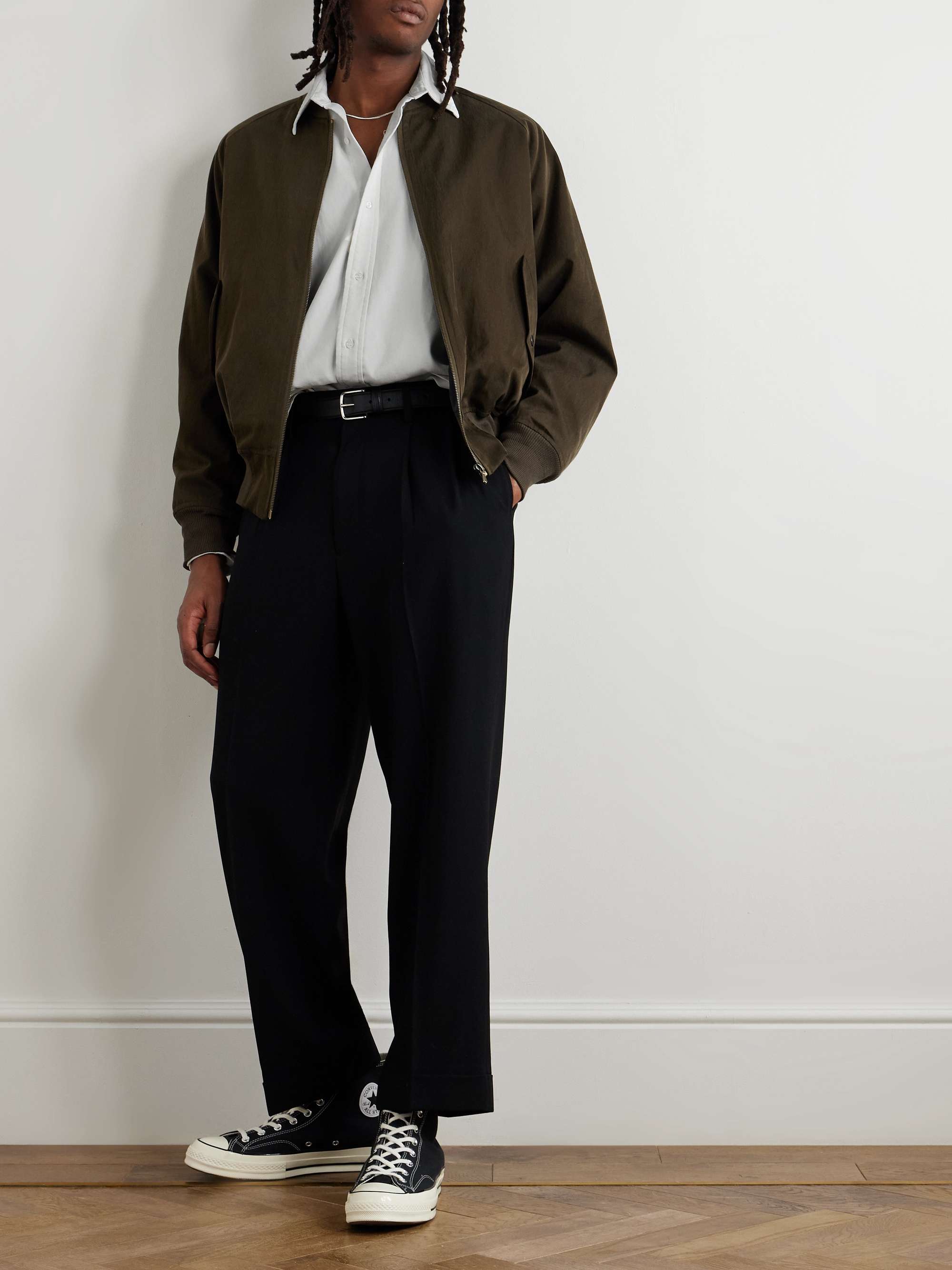 Silk and Cotton-Blend Bomber Jacket view