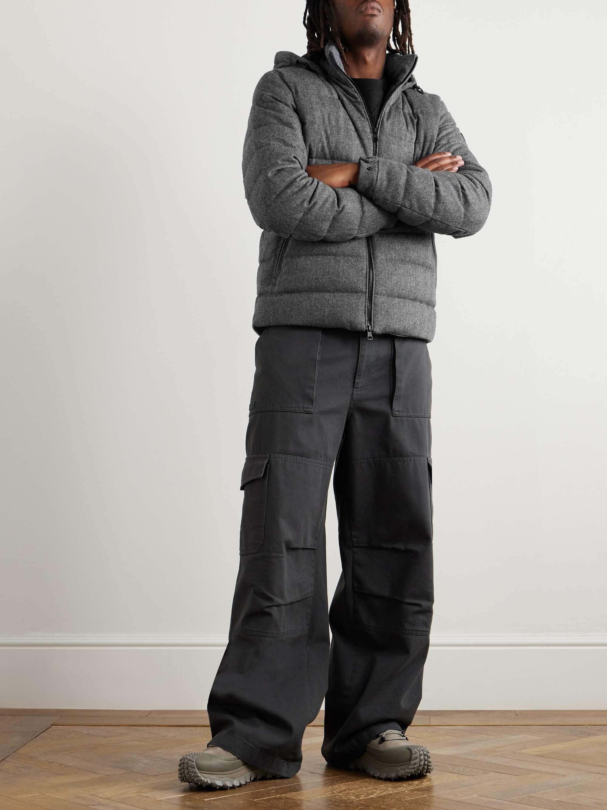 Arneb Herringbone Virgin Wool-Blend Hooded Down Jacket view