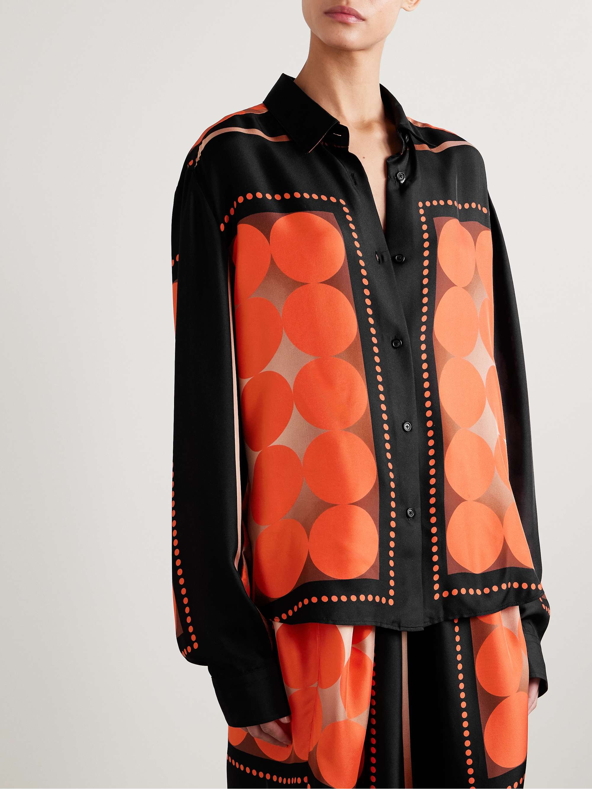 Argo oversized printed silk-twill shirt view