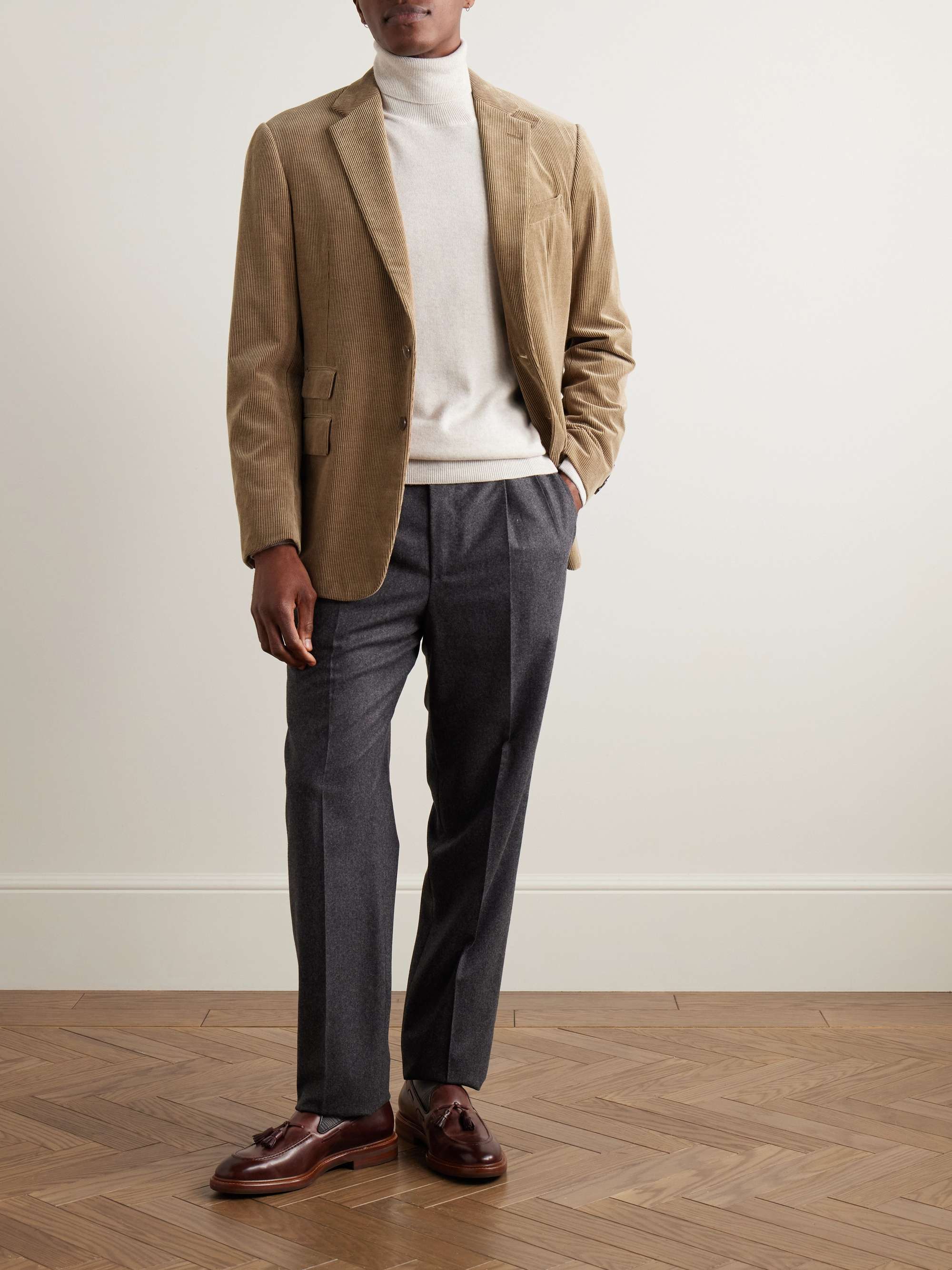 Kent Slim-Fit Cotton and Cashmere-Blend Corduroy Suit Jacket view