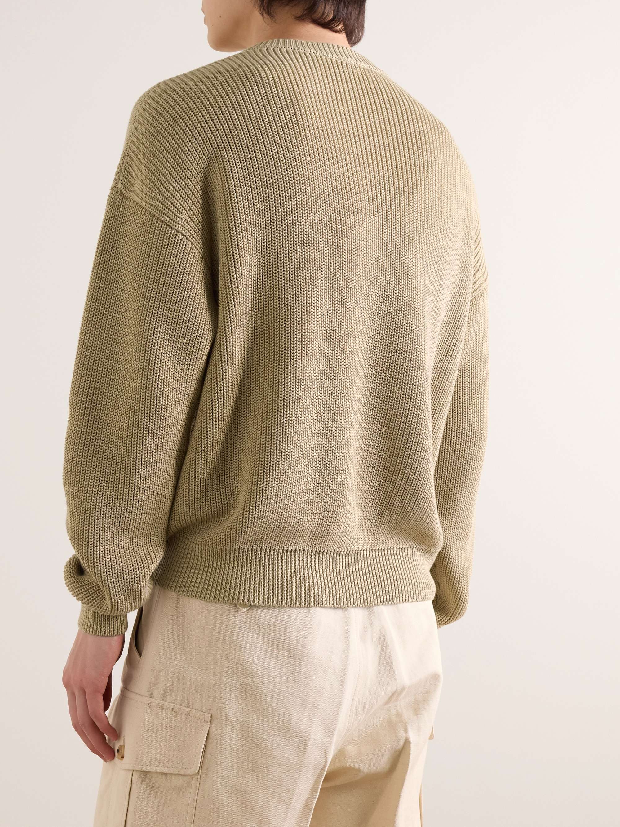 Ribbed Cotton Henley Sweater view