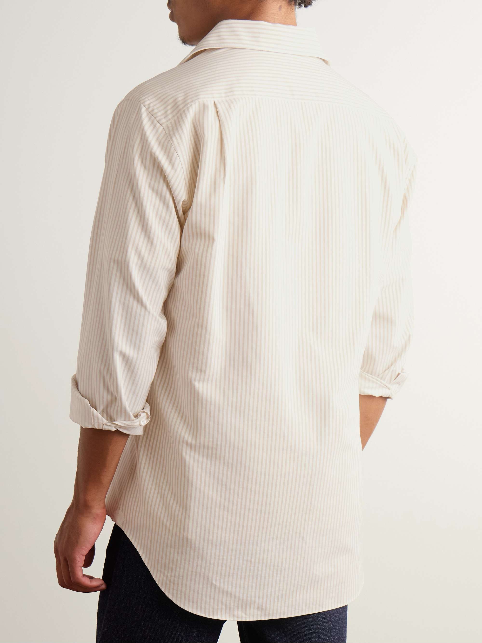 Andre Striped Silk and Cotton-Blend Twill Shirt view