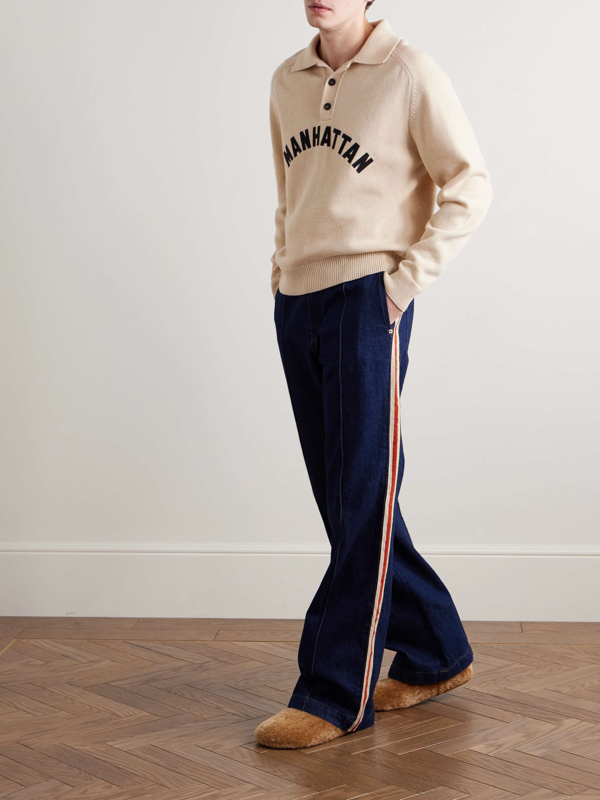 Manhattan Appliquéd Wool Polo Shirt view
