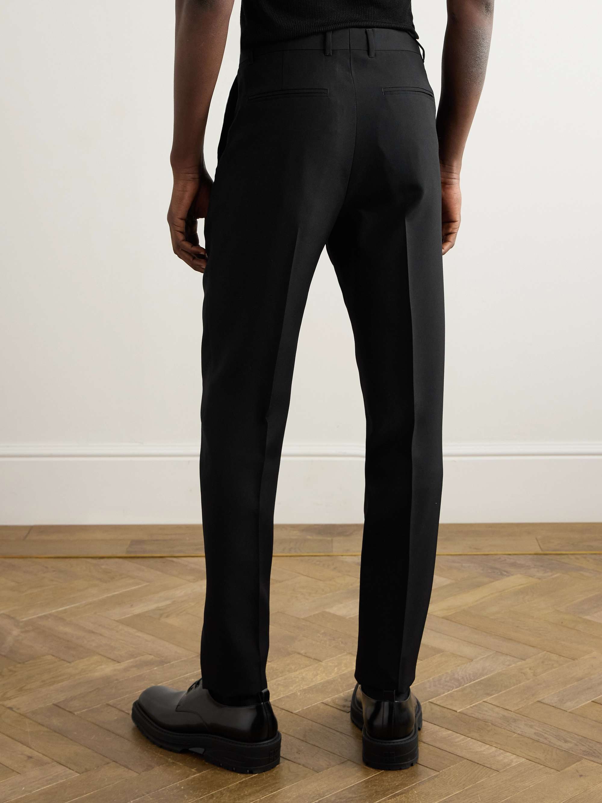 Tapered Logo-Embellished Wool Trousers view