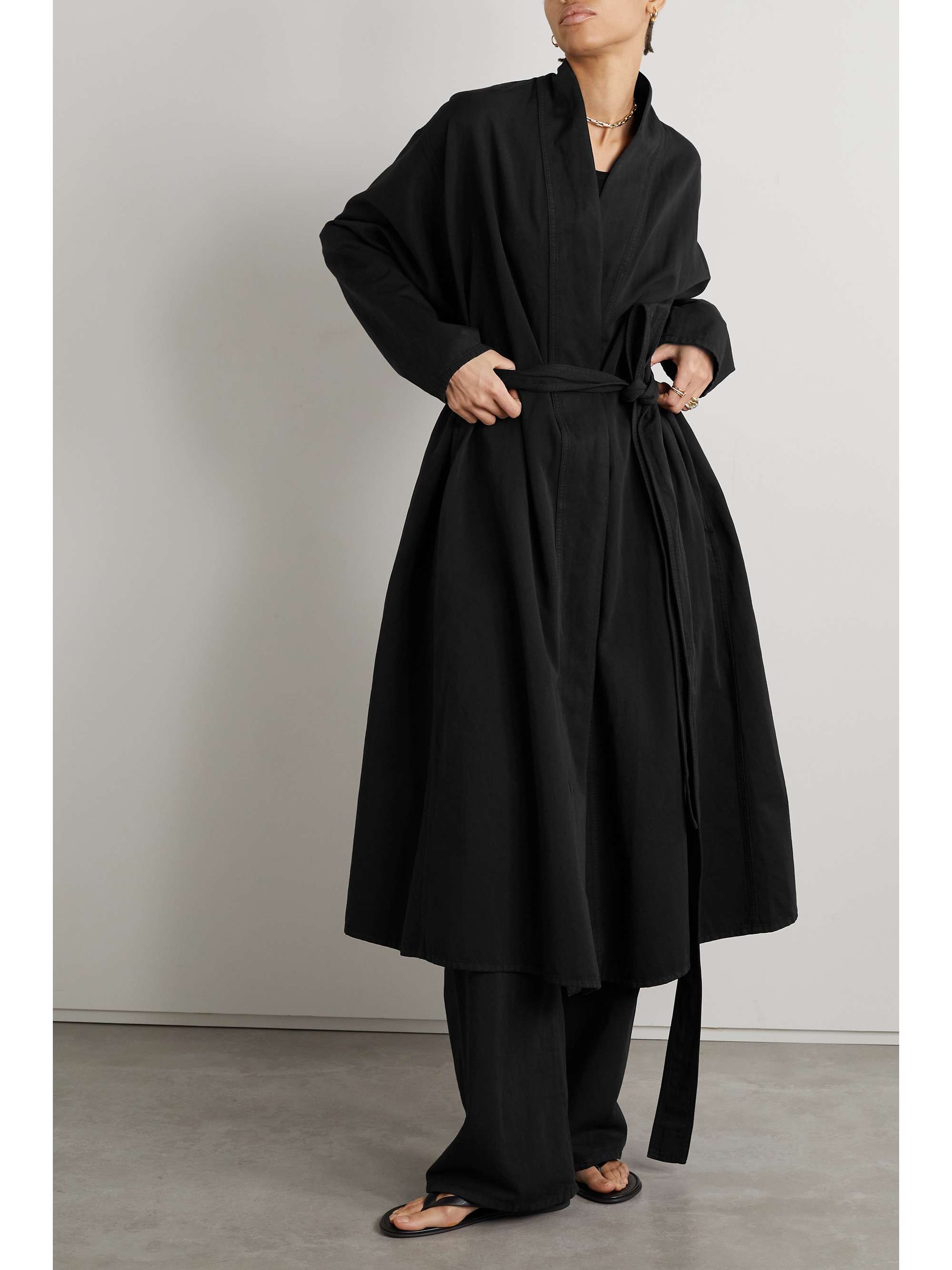 Rimbaud belted cotton and linen-blend twill coat view
