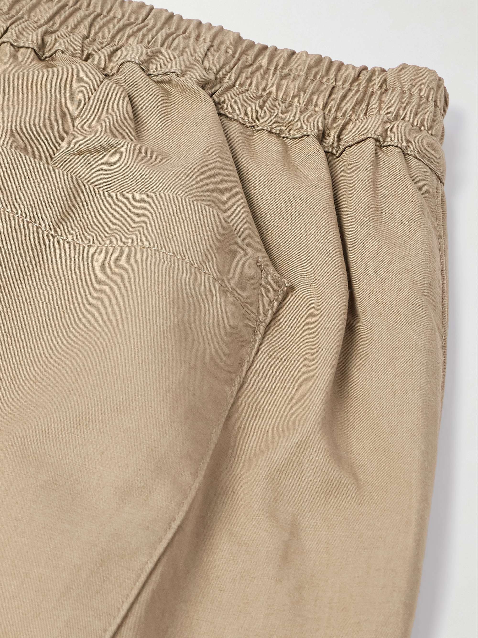 Banasa Straight-Leg Cotton and Linen-Blend Flannel Trousers view