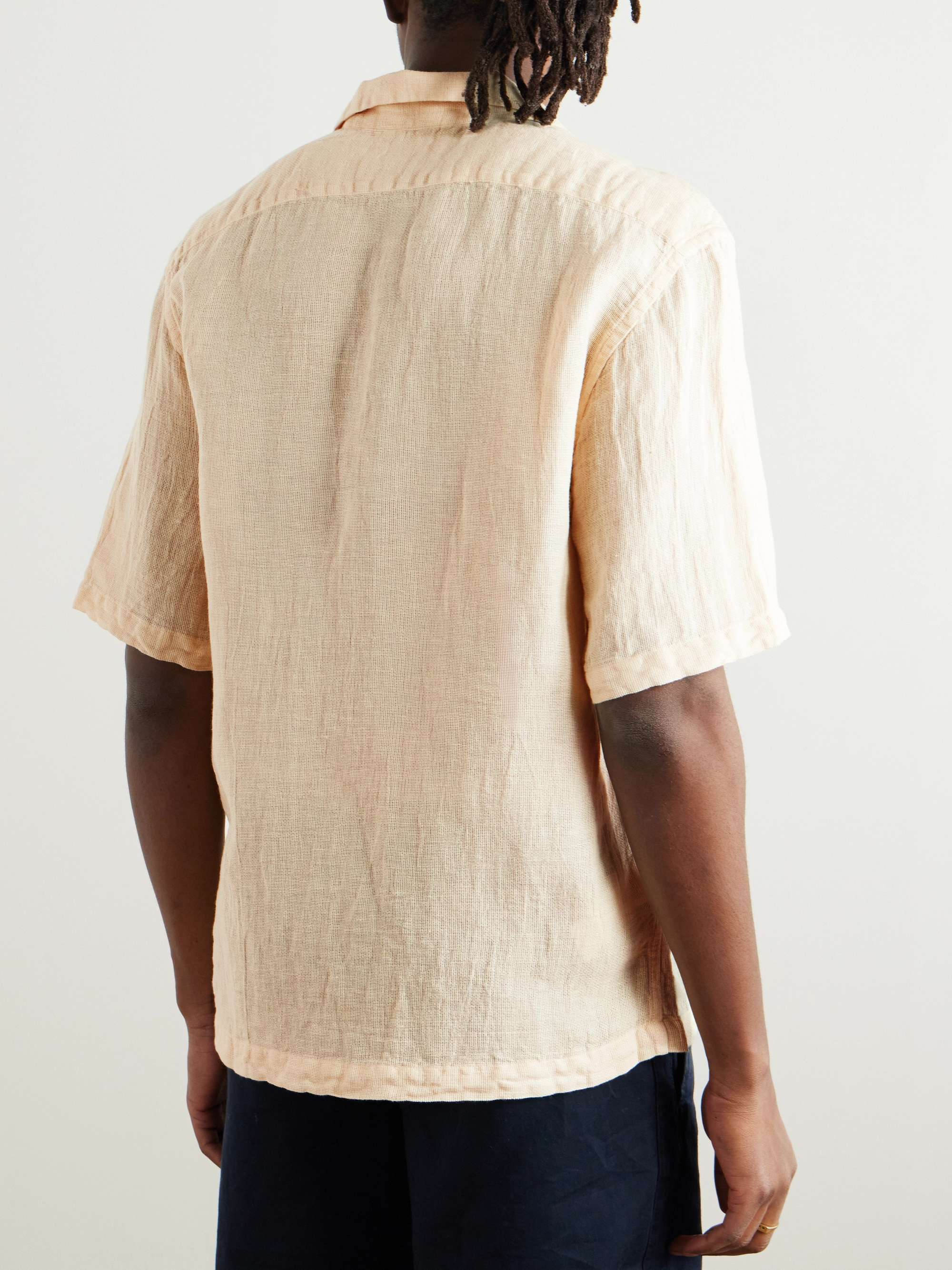 Solana Camp-Collar Linen and Cotton-Blend Gauze Shirt view