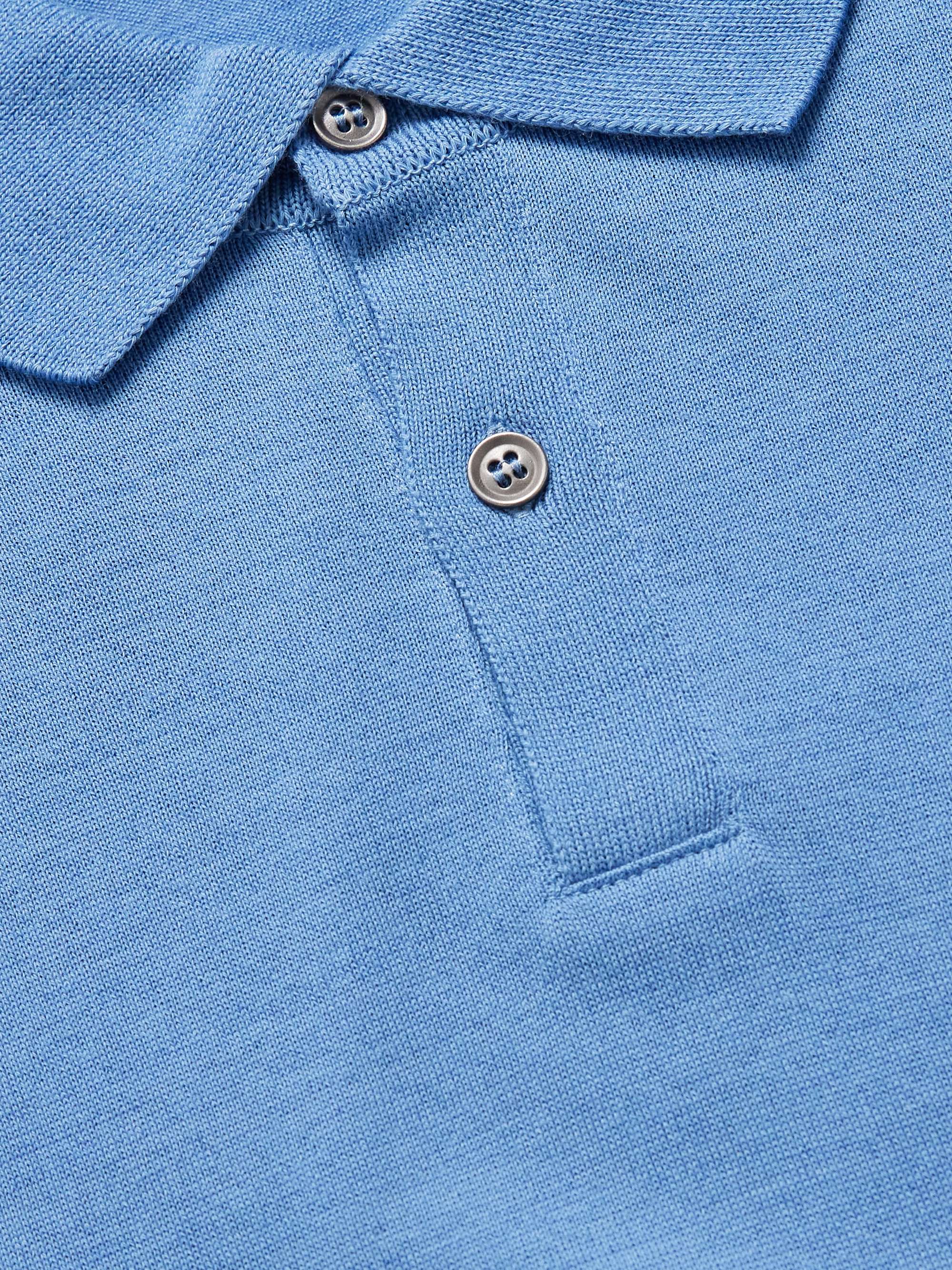 Leyburn Merino Wool and Sea Island Cotton-Blend Gauze Polo Shirt view