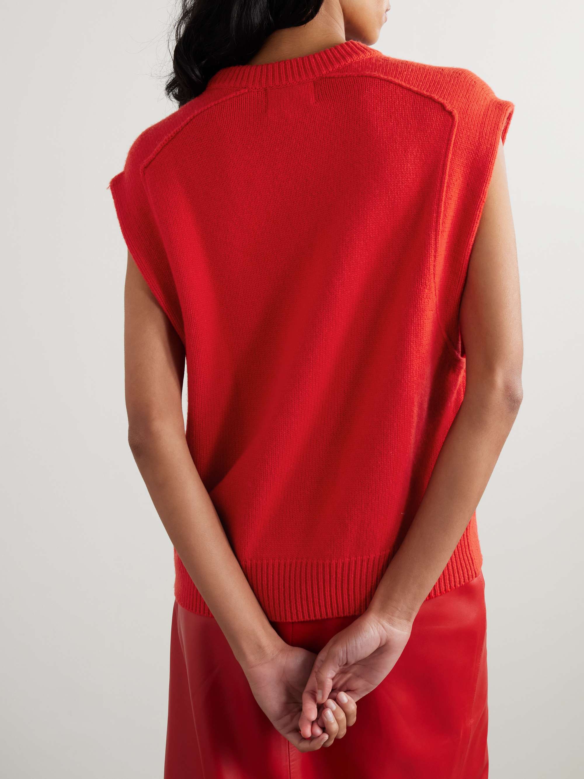 Mari oversized wool and cashmere-blend vest view