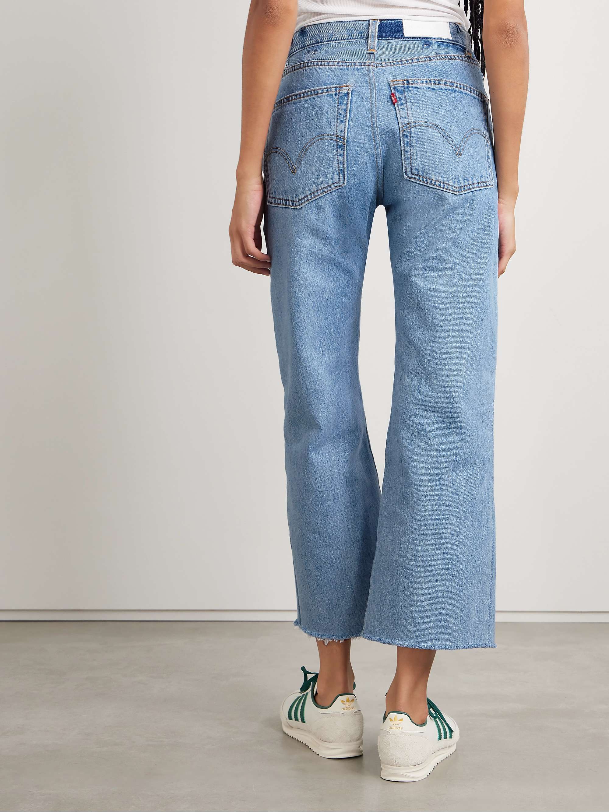 + Levi's cropped frayed high-rise wide-leg jeans view