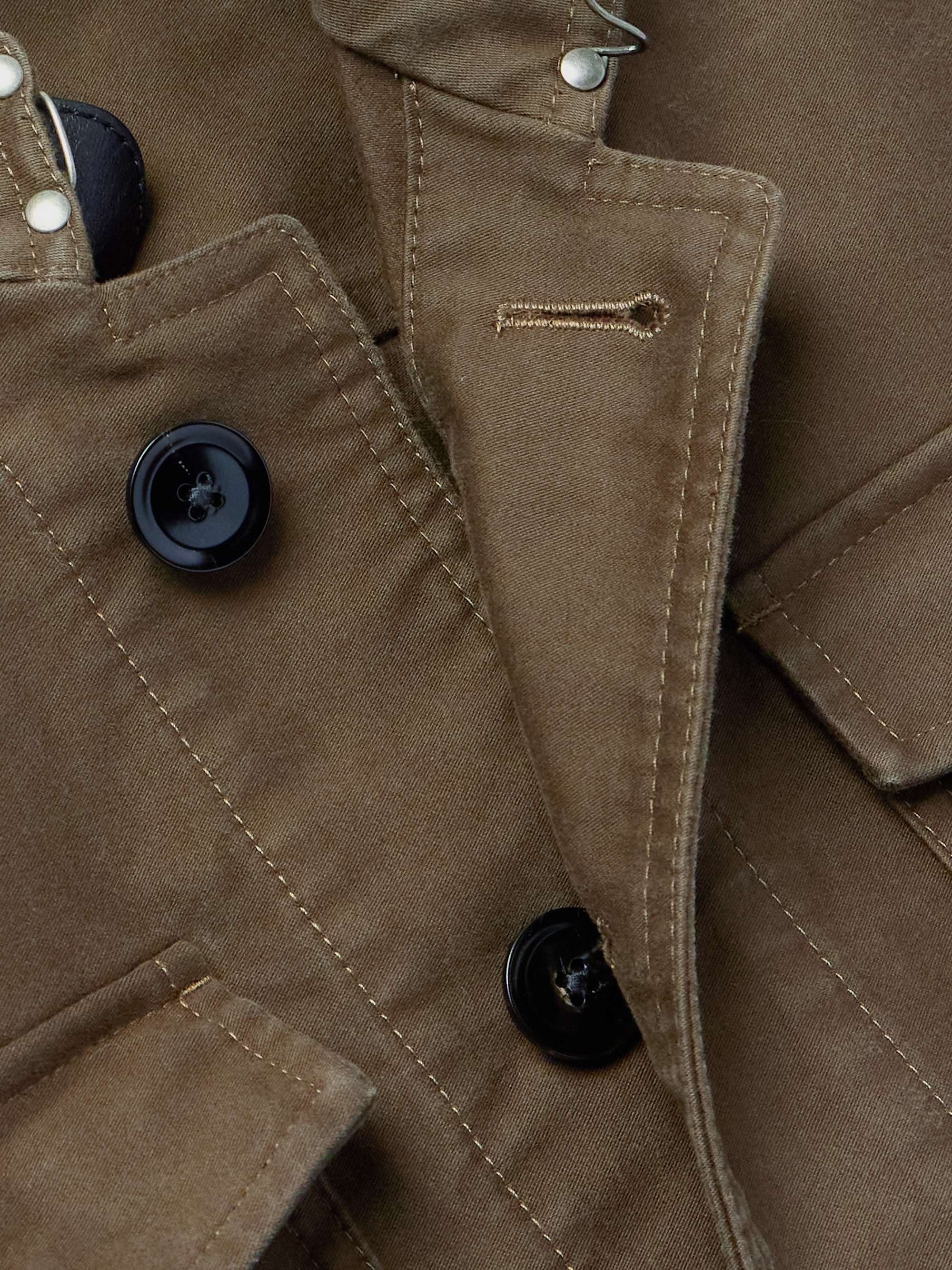 Leather-Trimmed Cotton Field Jacket view