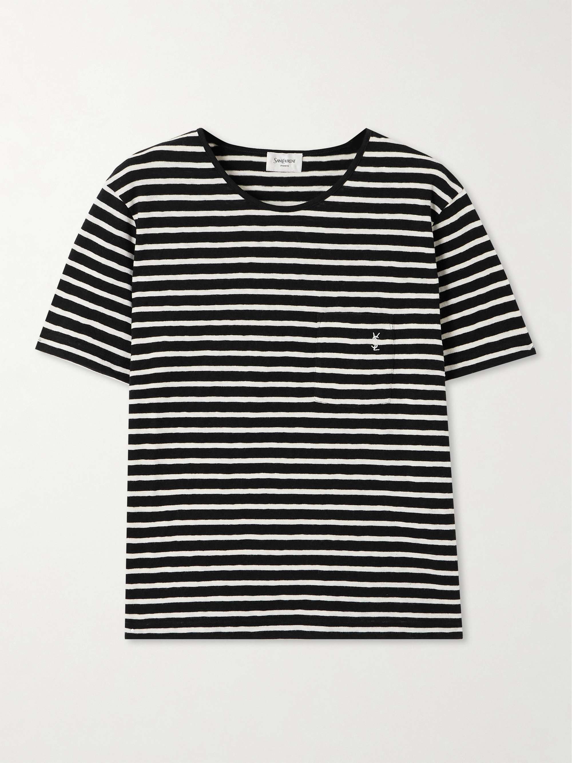 Embroidered striped cotton-jersey T-shirt hero visual
