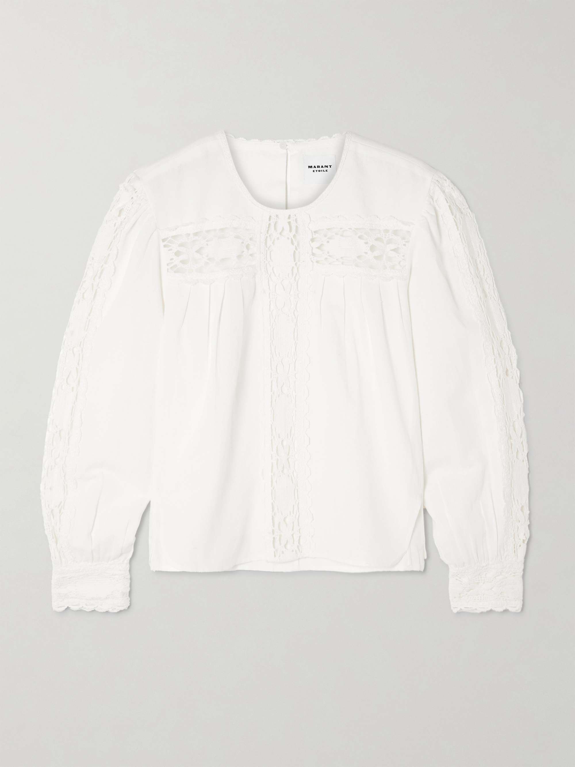 Valmira lace-trimmed linen and cotton-blend blouse hero visual