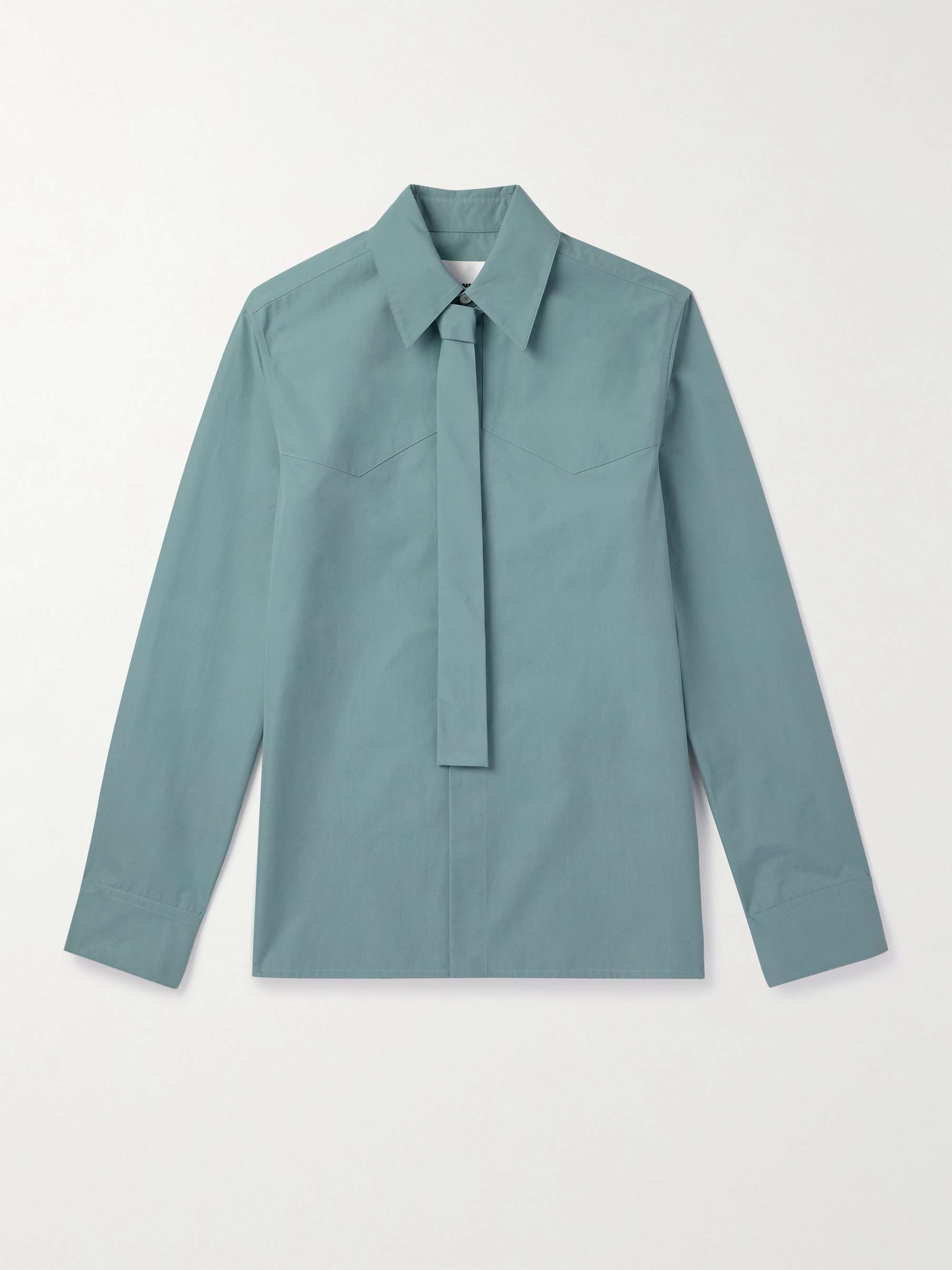 Cotton-Poplin Shirt with Tie hero visual