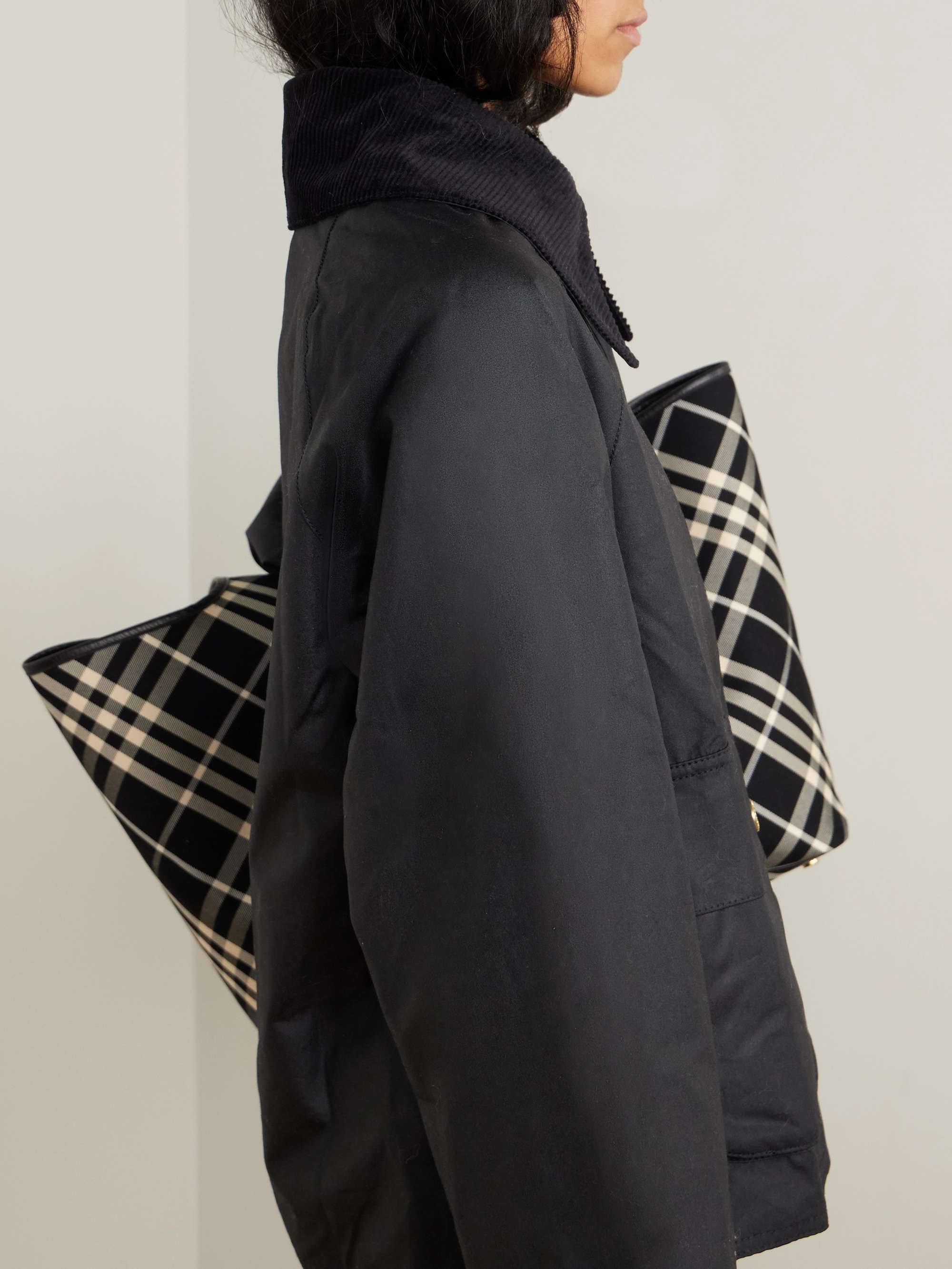 Reighton corduroy-trimmed waxed-cotton jacket view