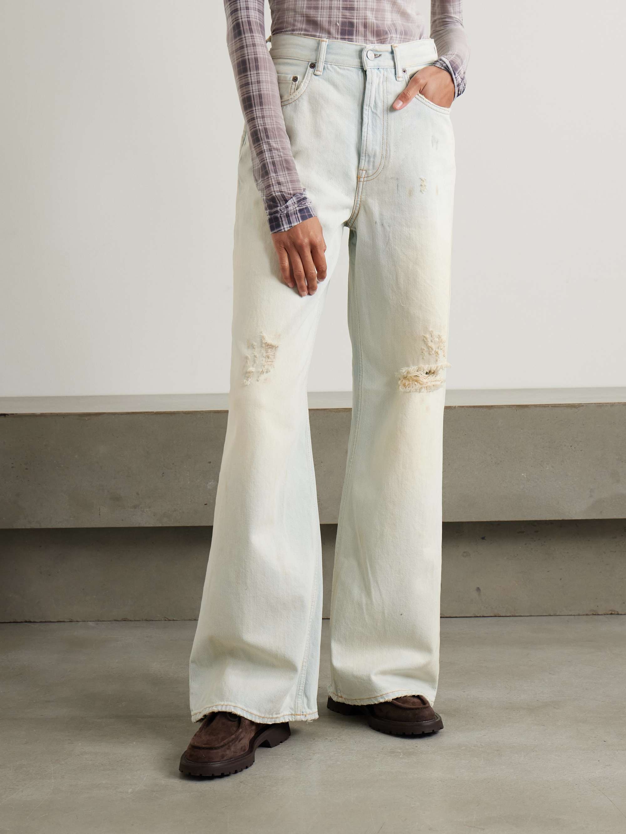 2022 distressed high-rise wide-leg jeans view